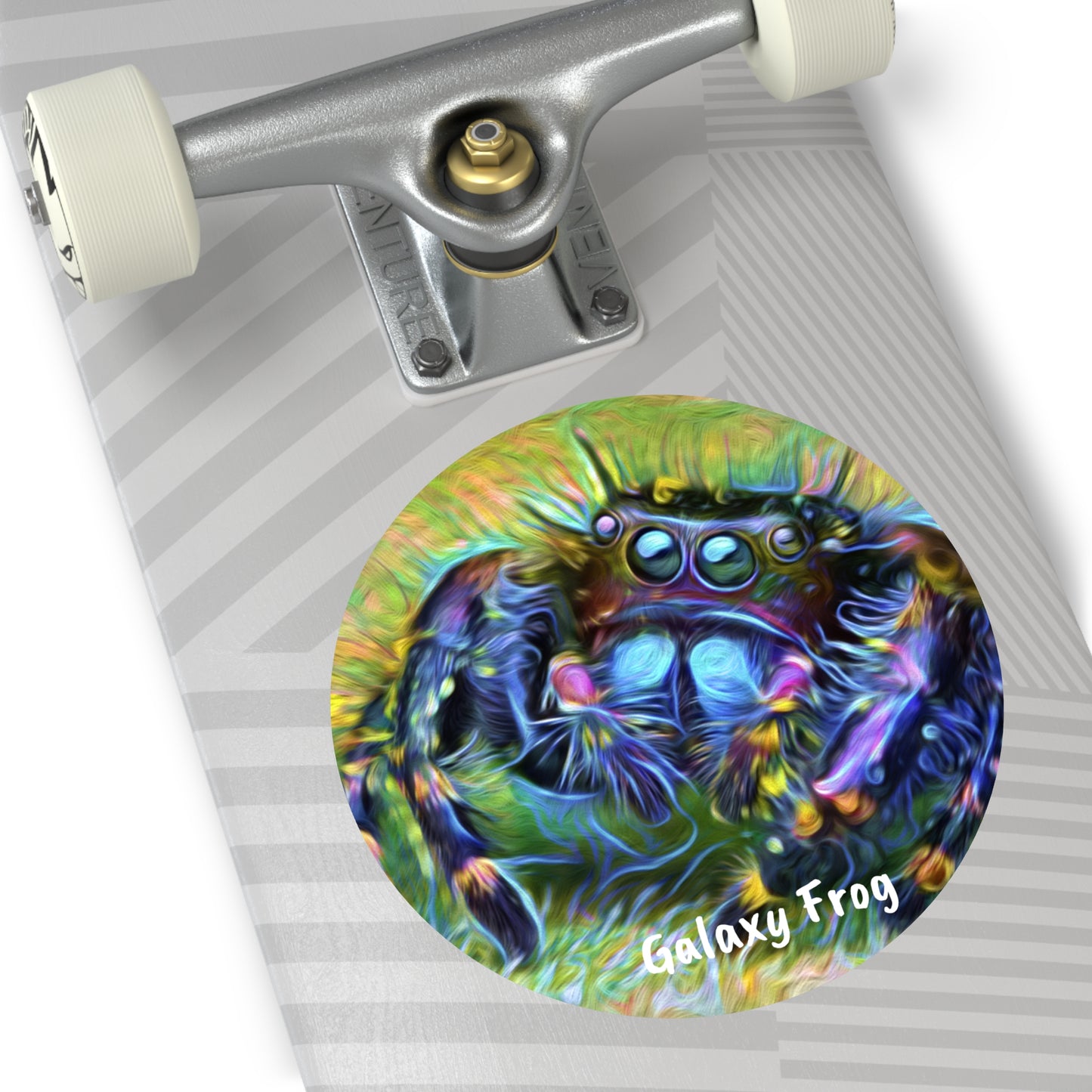 Galaxy Frog Spider Round Vinyl Stickers