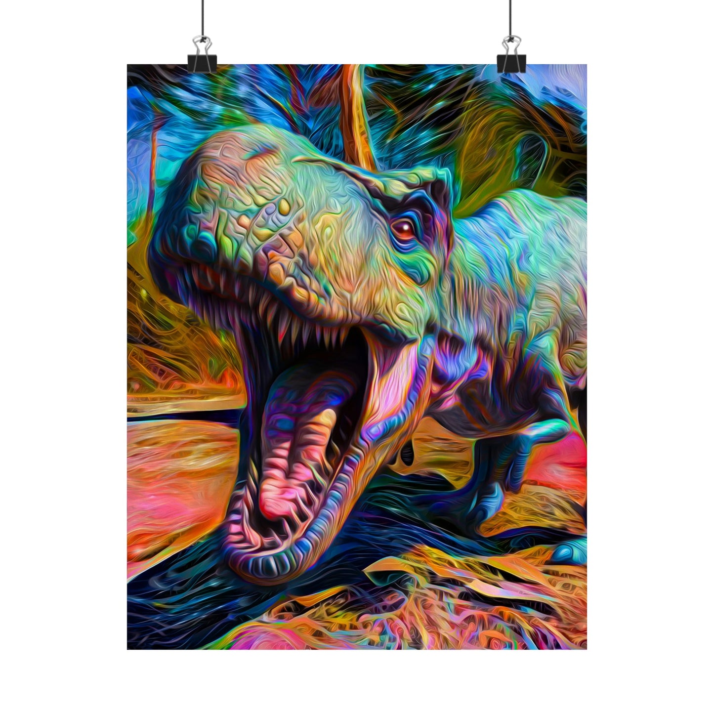 Blast from the Past Dinosaur Premium Matte vertical posters