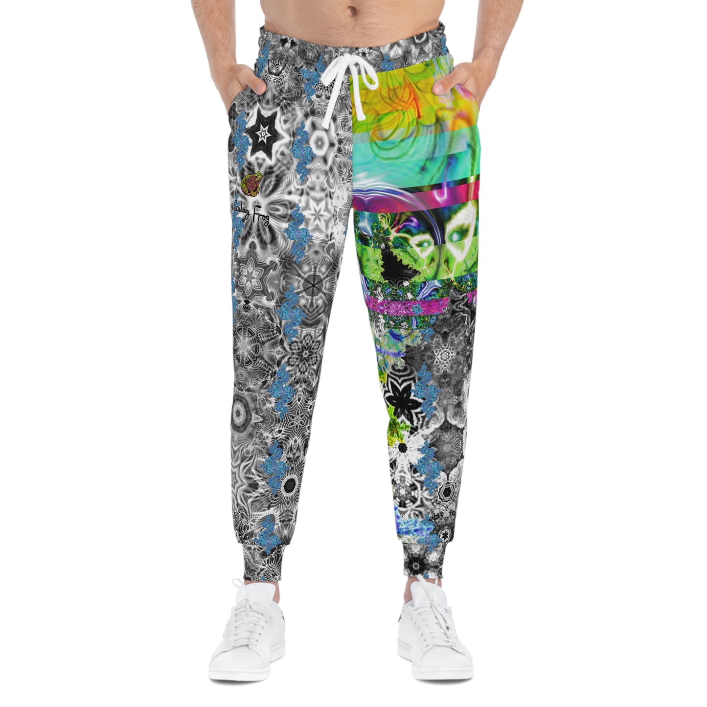 Galaxy Frog Fractal Cymatics Comfortable Athletic Joggers (AOP) 0001