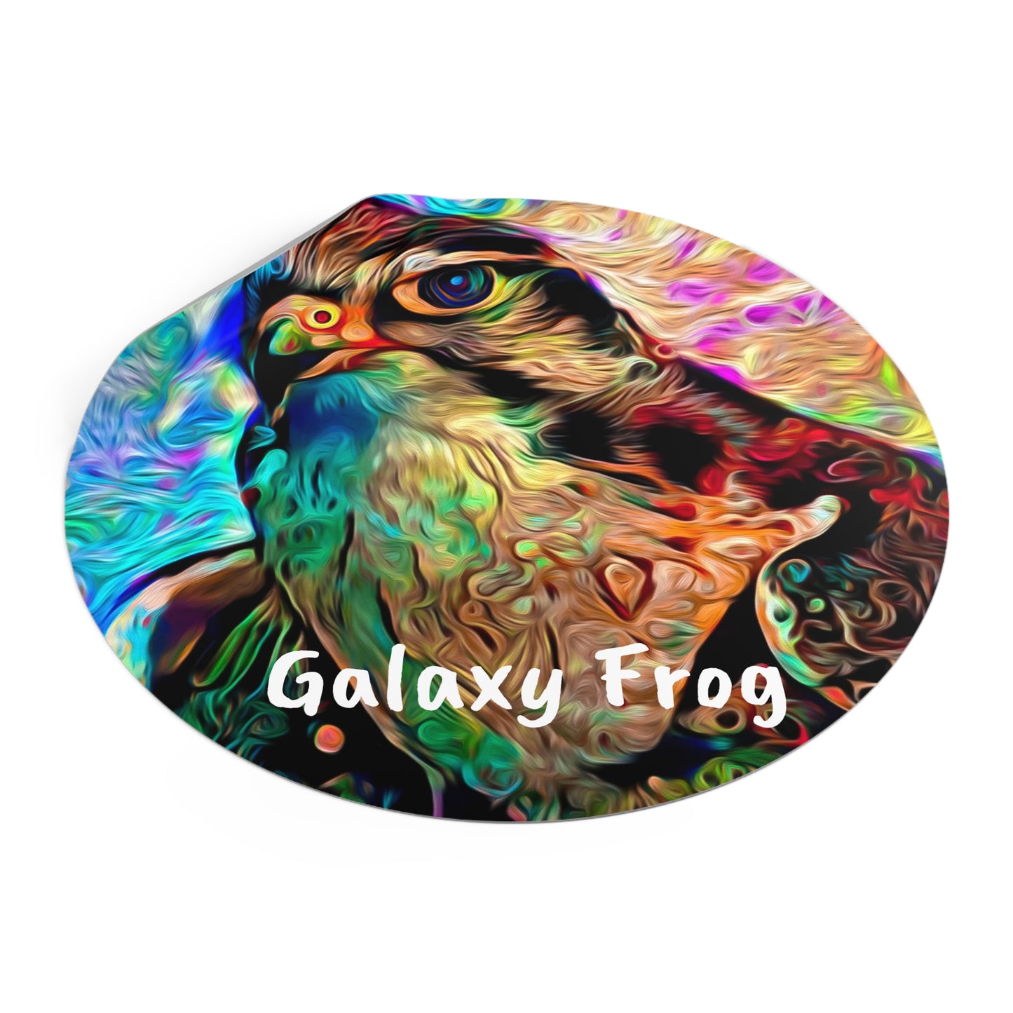 Galaxy Frog Hawk Round Vinyl Stickers