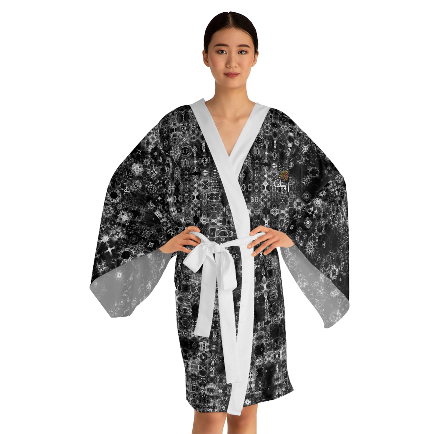 Long Sleeve Galaxy Frog Cymatics Kimono Robe - 0001