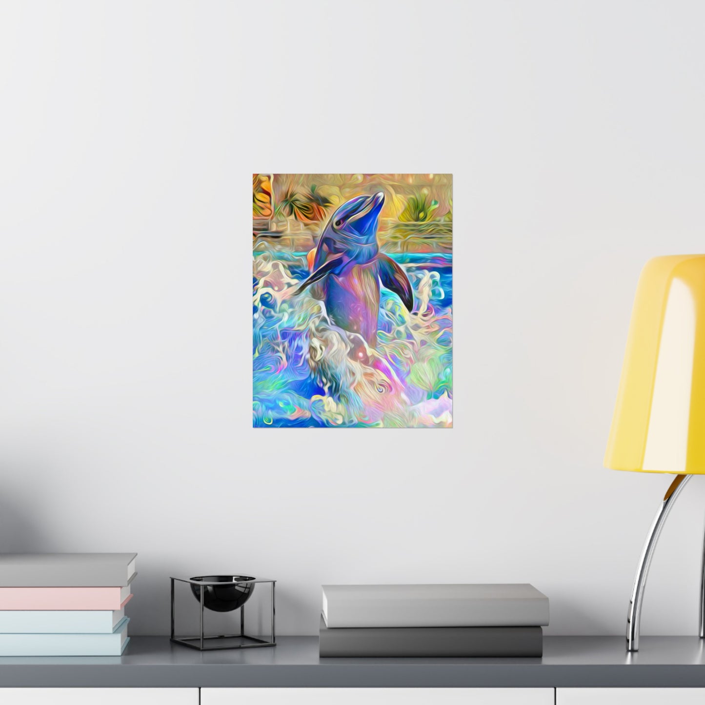 A Splash of Color Dolphin Premium Matte vertical posters