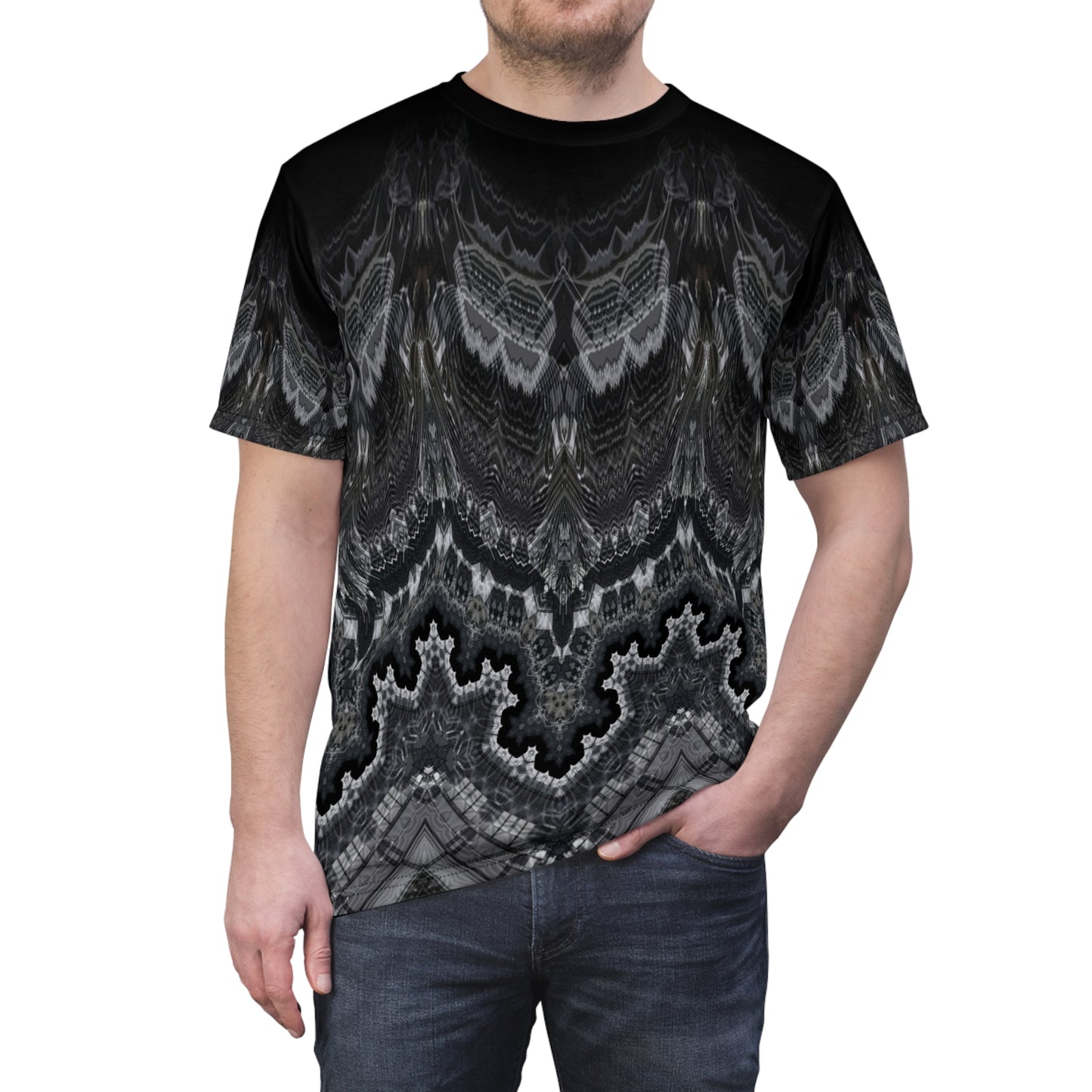 Galaxy Frog Fractal Cymatics AOP Cut & Sew Tee