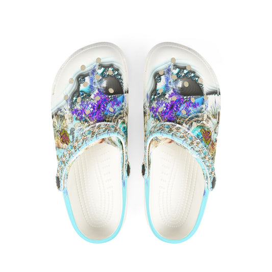 Galaxy Frog Fractal Cymagic EVA Foam Clogs (AOP)