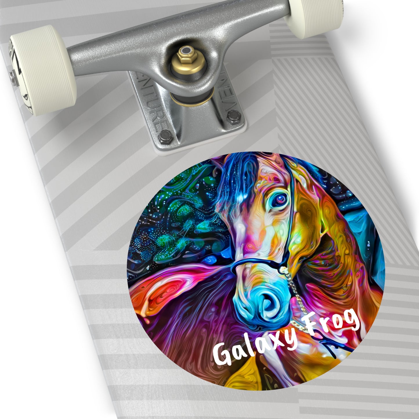 Galaxy Frog Horse 2 Round Vinyl Stickers