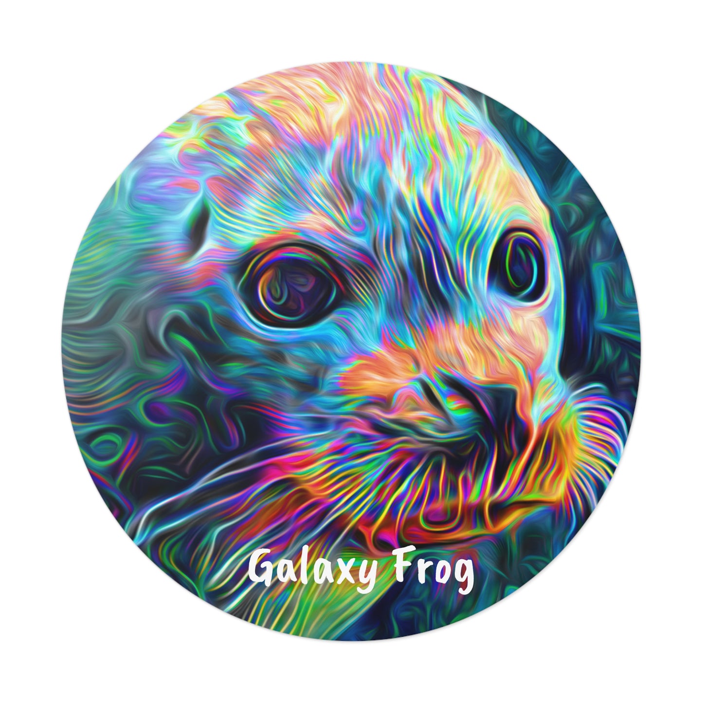 Galaxy Frog Seal Round Vinyl Stickers