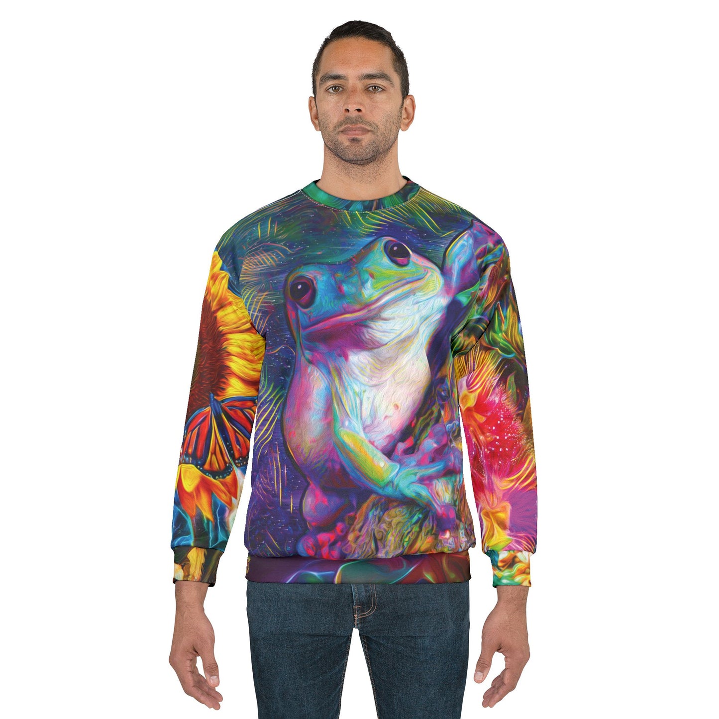 Galaxy Frog Cosmic Wildlife Sweatshirt (AOP)