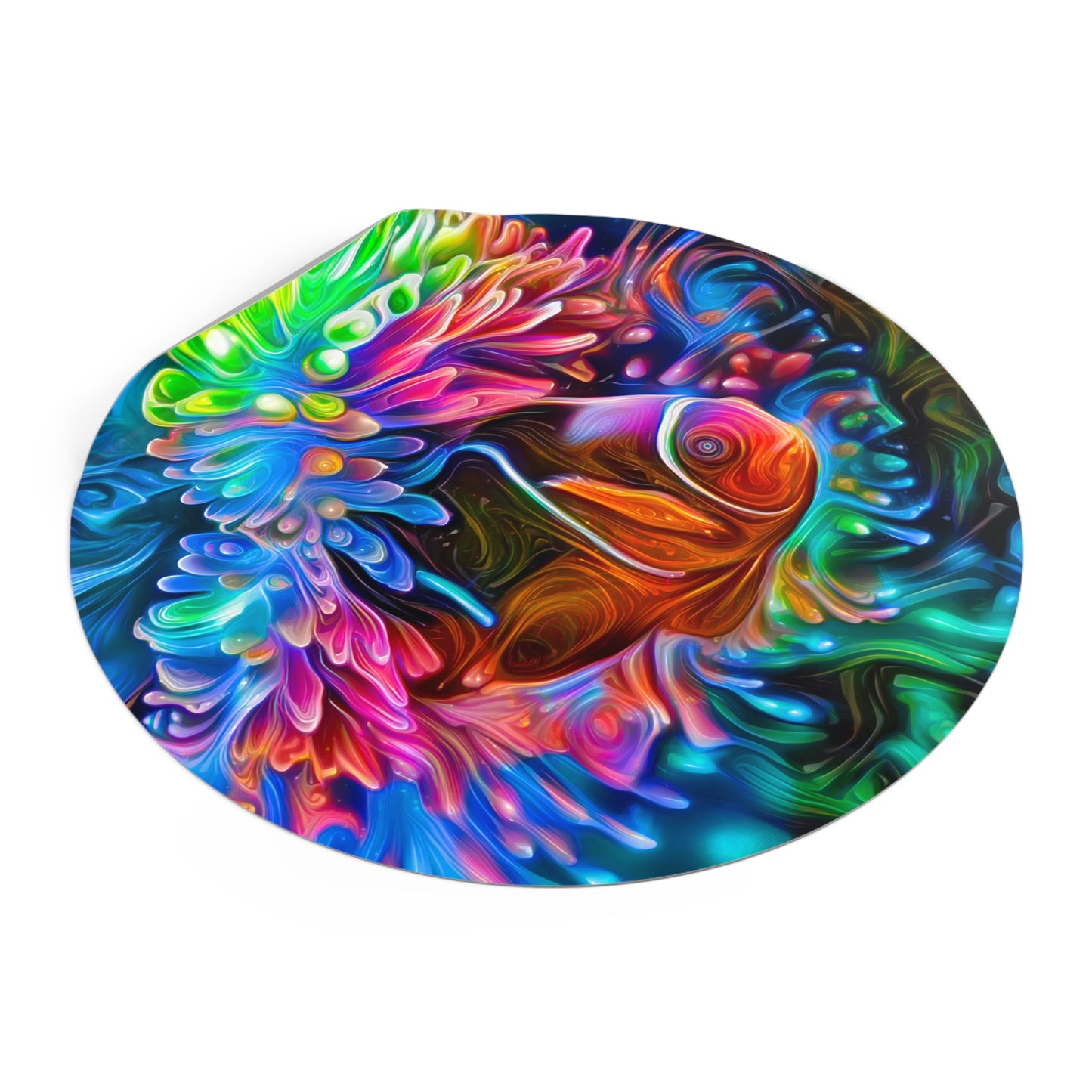 Galaxy Frog Guppy Round Vinyl Stickers