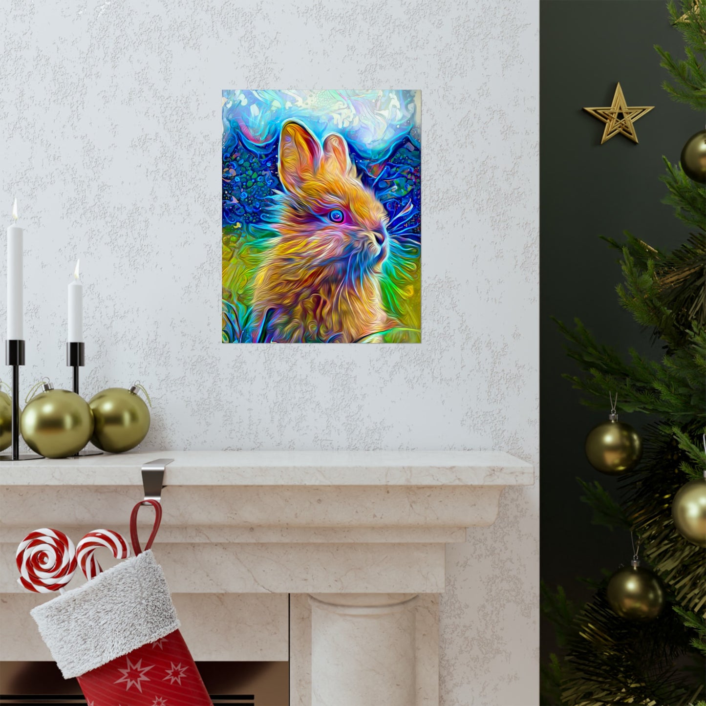 Rainbow Bunny Premium Matte vertical posters