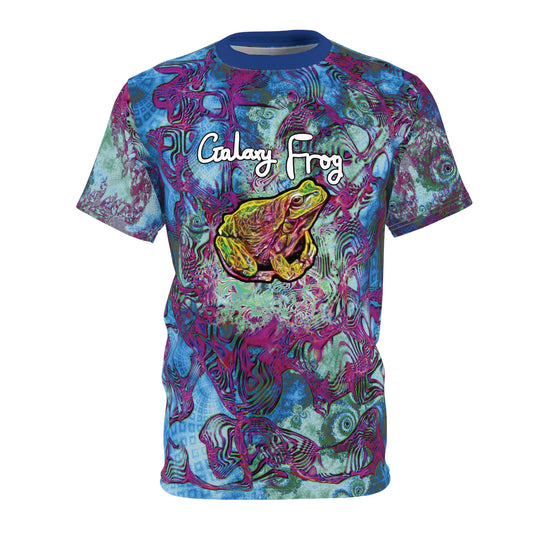 Galaxy Frog Fractal Cymatics "Blue Bird"  Tee (AOP)