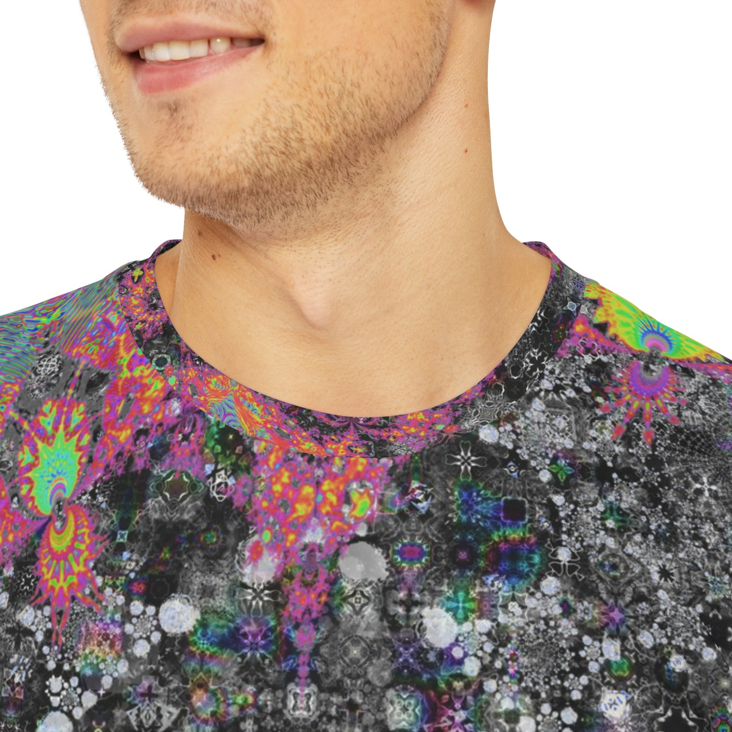 Galaxy Frog Fractal Cymatics Raleigh Ecstatic Dance T shirt (AOP) 0002