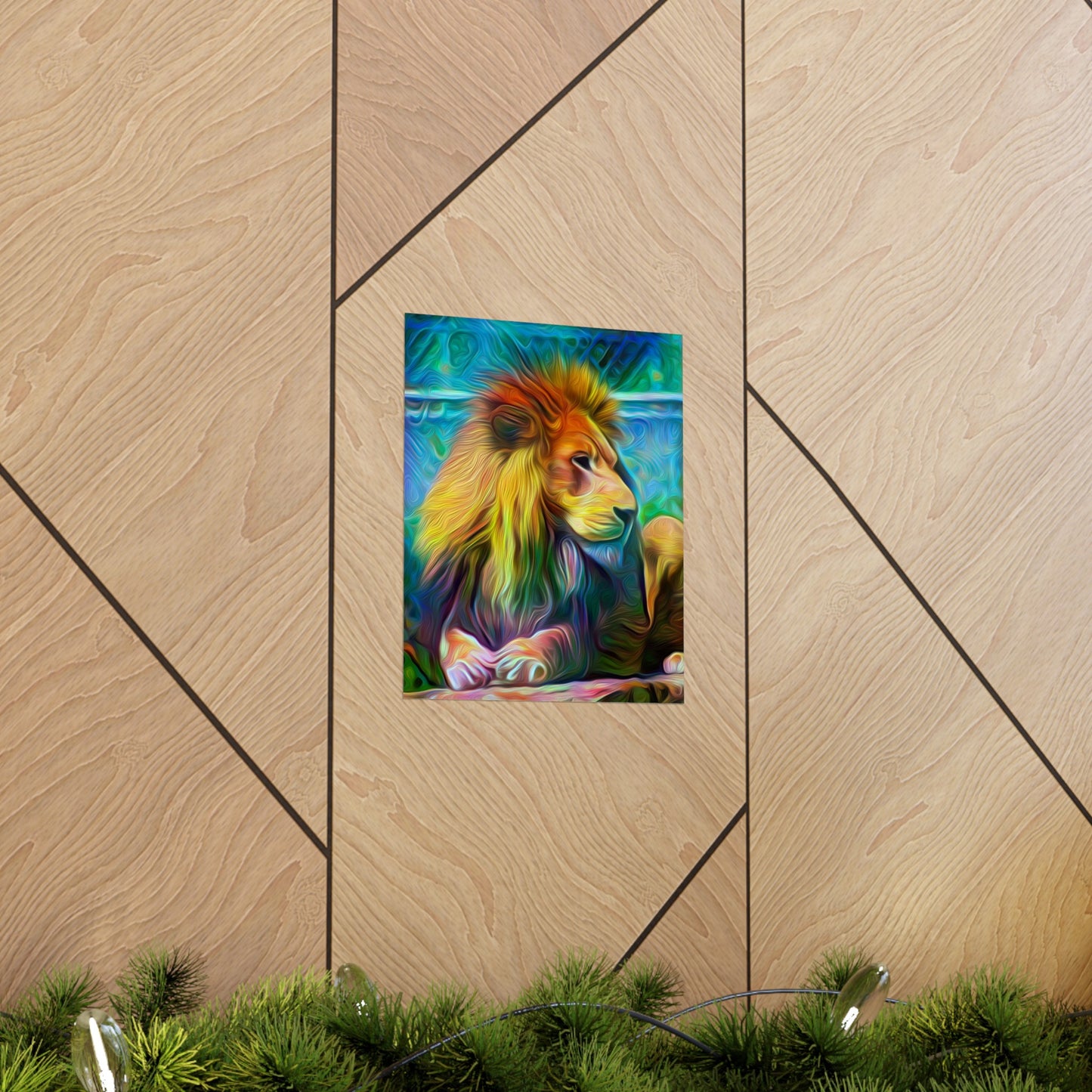 Under the Sun's Brilliant Blanket Lion Premium Matte vertical posters