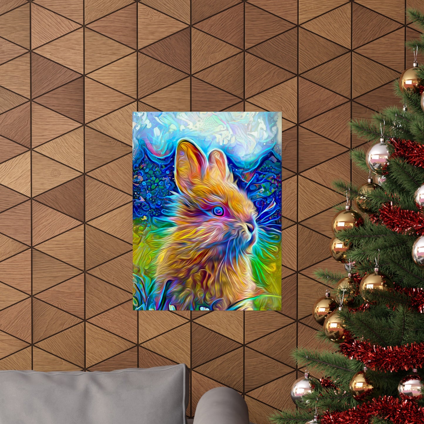 Rainbow Bunny Premium Matte vertical posters