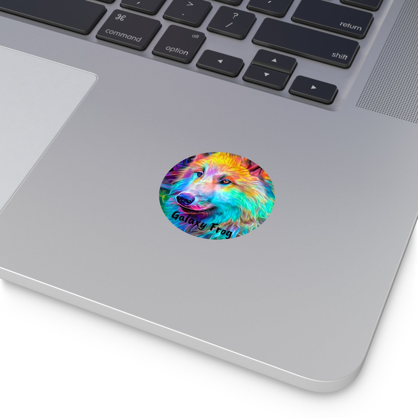 Galaxy Frog Wolf Round Vinyl Stickers