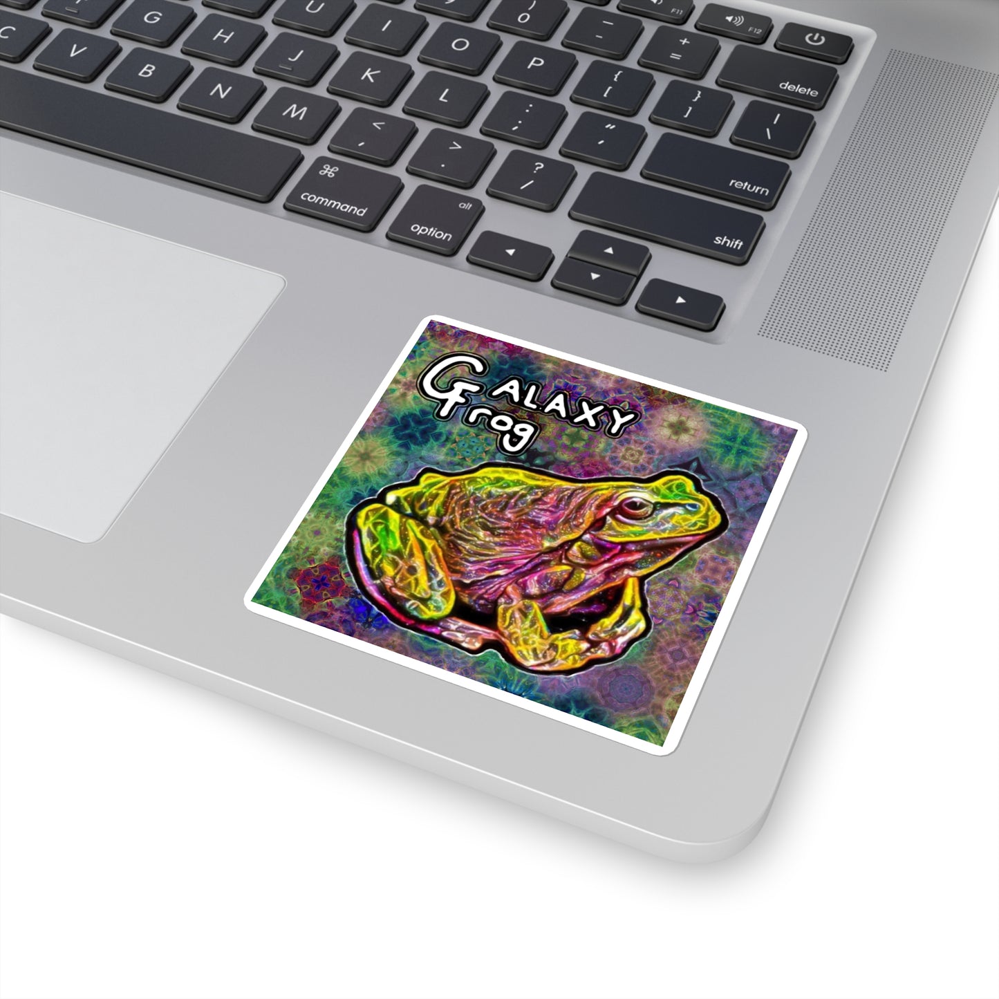 Galaxy Frog Cymagic Kaleidoscape Square Stickers