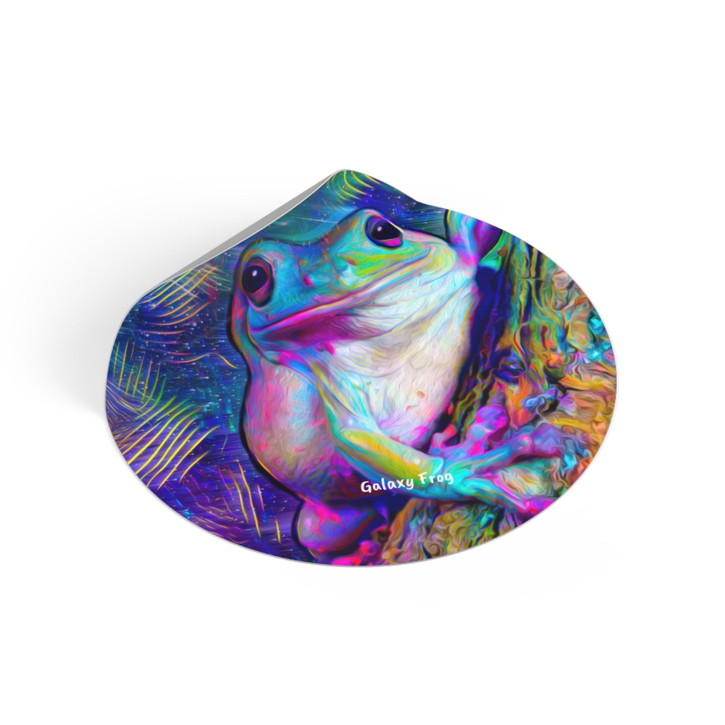 Galaxy Frog Frog Round Vinyl Stickers