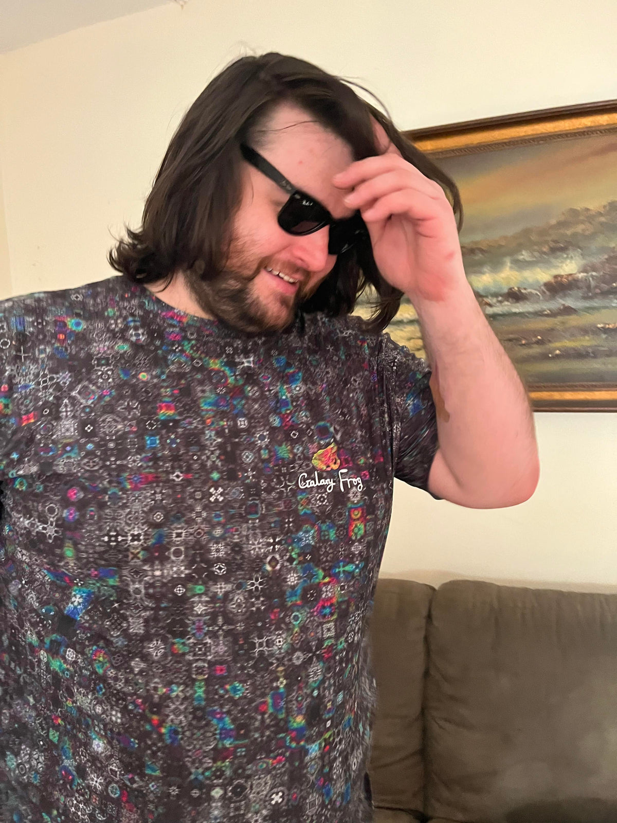 A community member wearing Galaxy Frog apparel