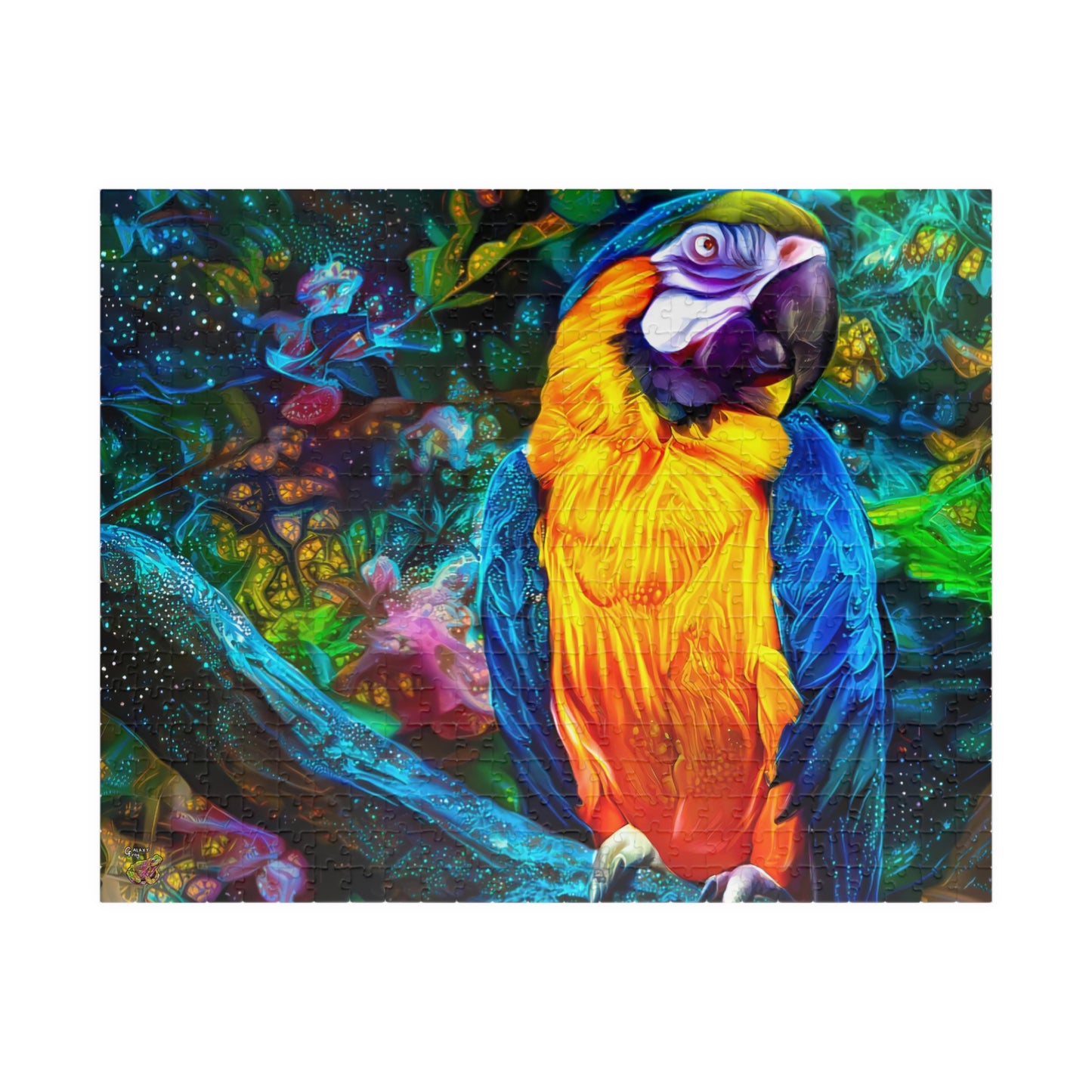 Sugar Sweet Parakeet Galaxy Frog Puzzle Art