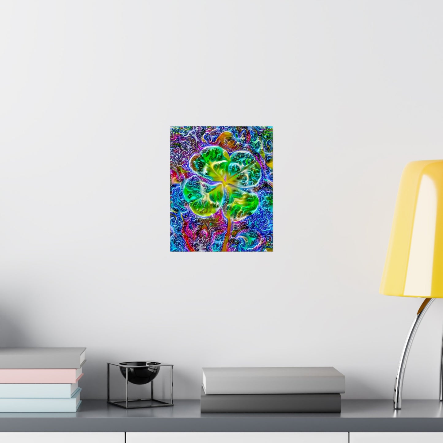 Up All Night to Get Lucky 4-Leaf Clover Premium Matte vertical posters