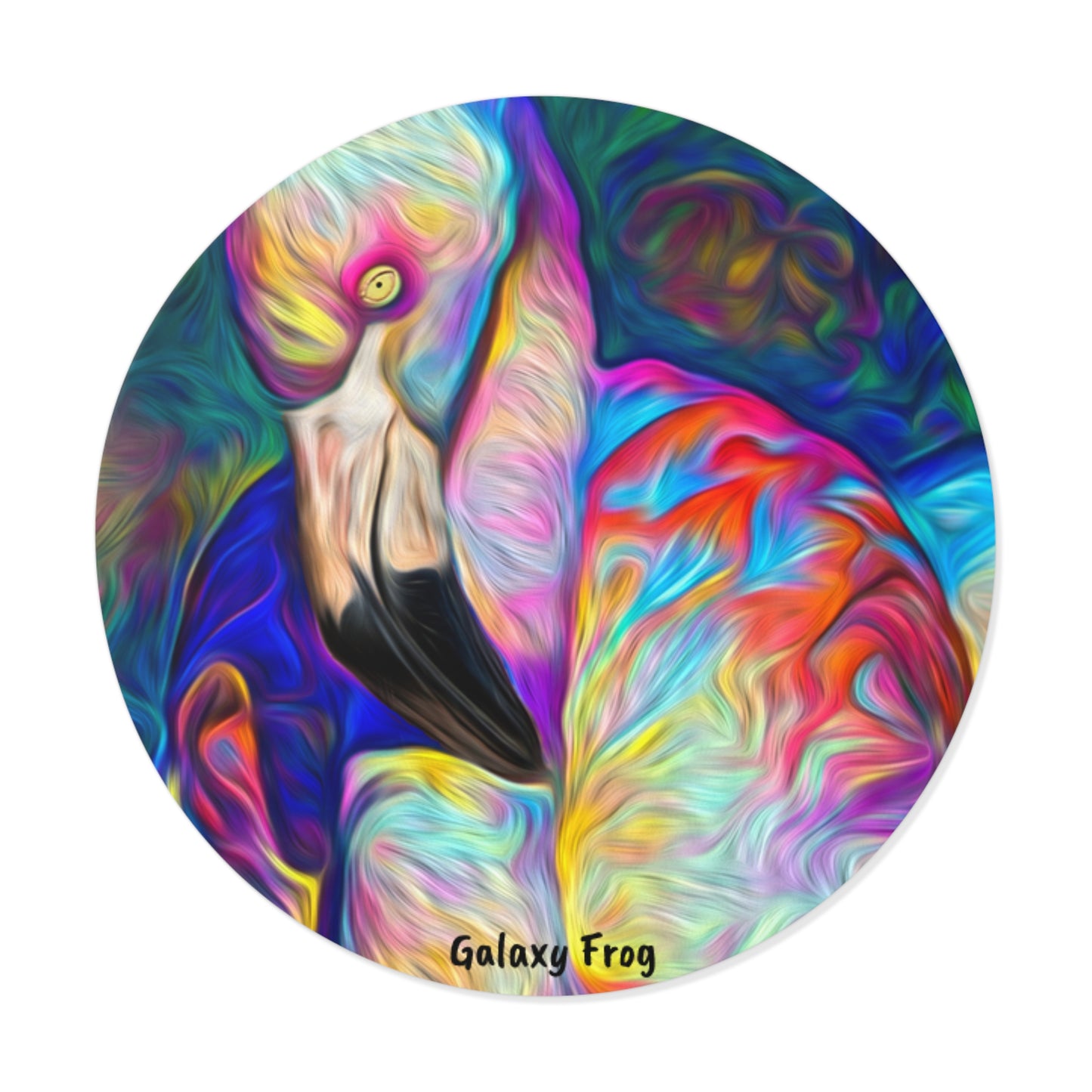 Galaxy Frog Flamingo Round Vinyl Stickers