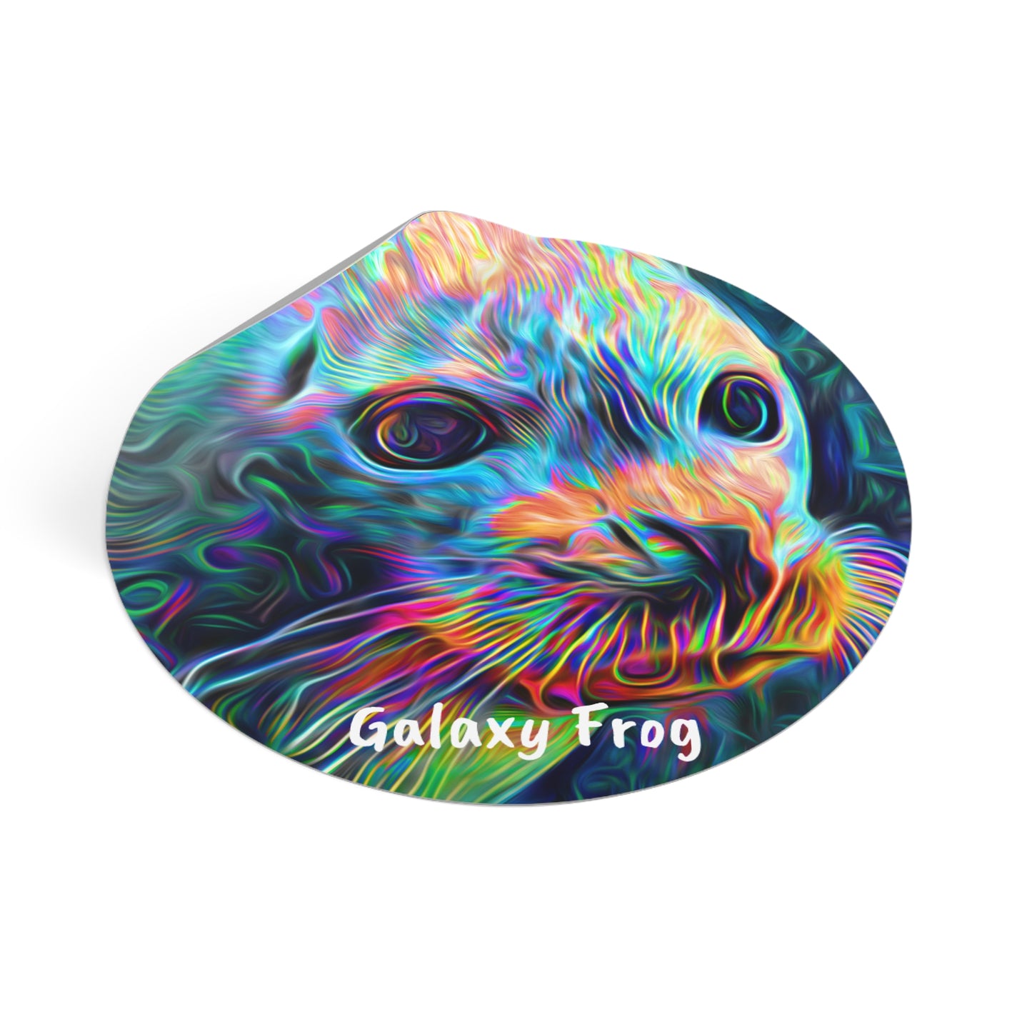 Galaxy Frog Seal Round Vinyl Stickers