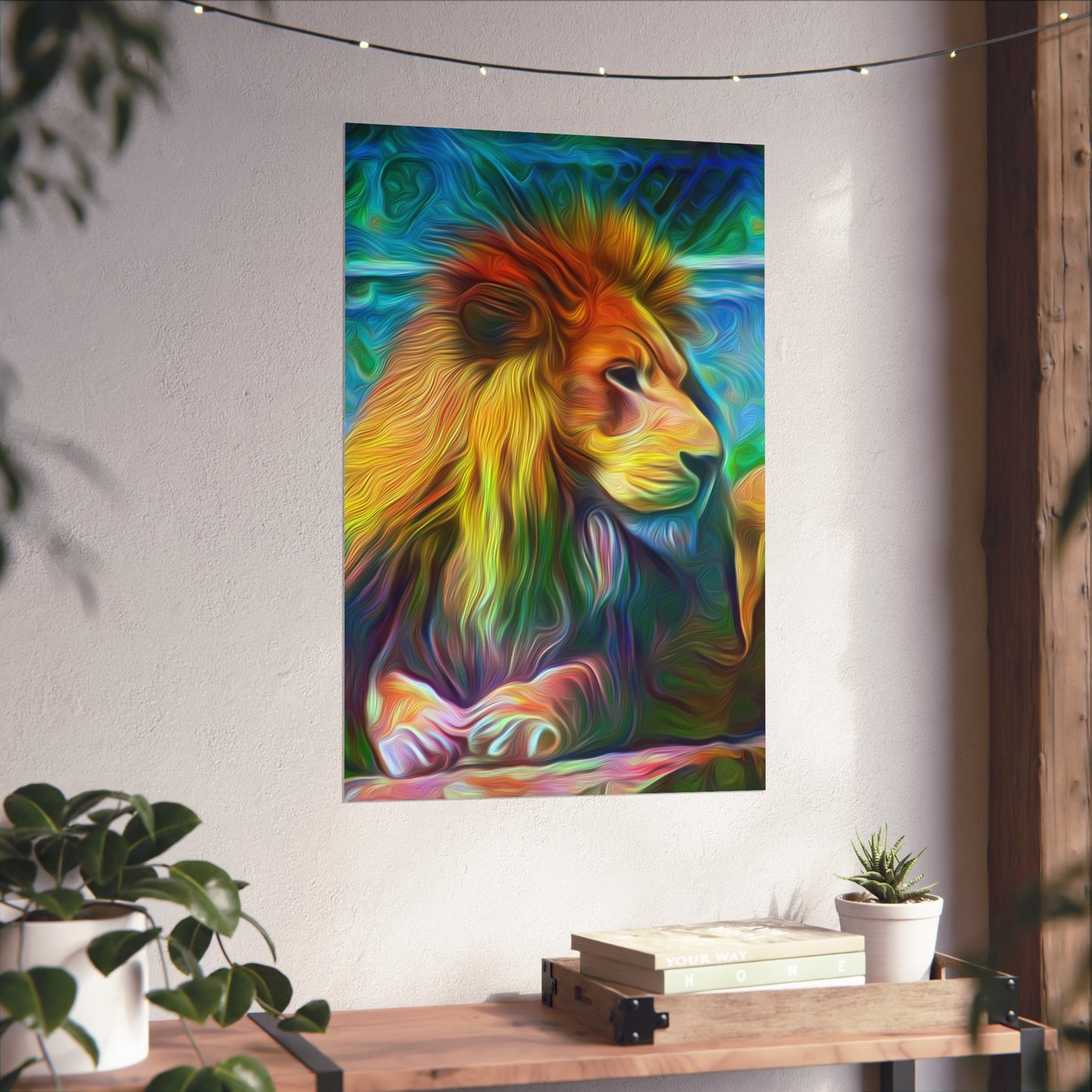 Under the Sun's Brilliant Blanket Lion Premium Matte vertical posters