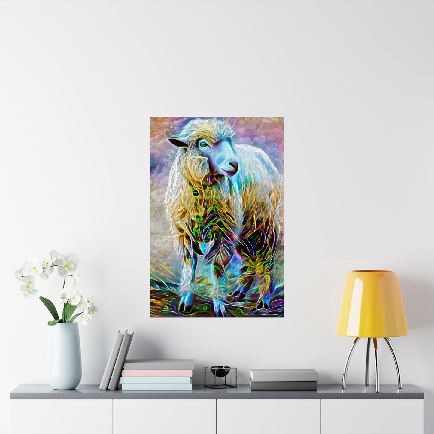 Sheering the Interdimensional Sheep Premium Matte vertical posters