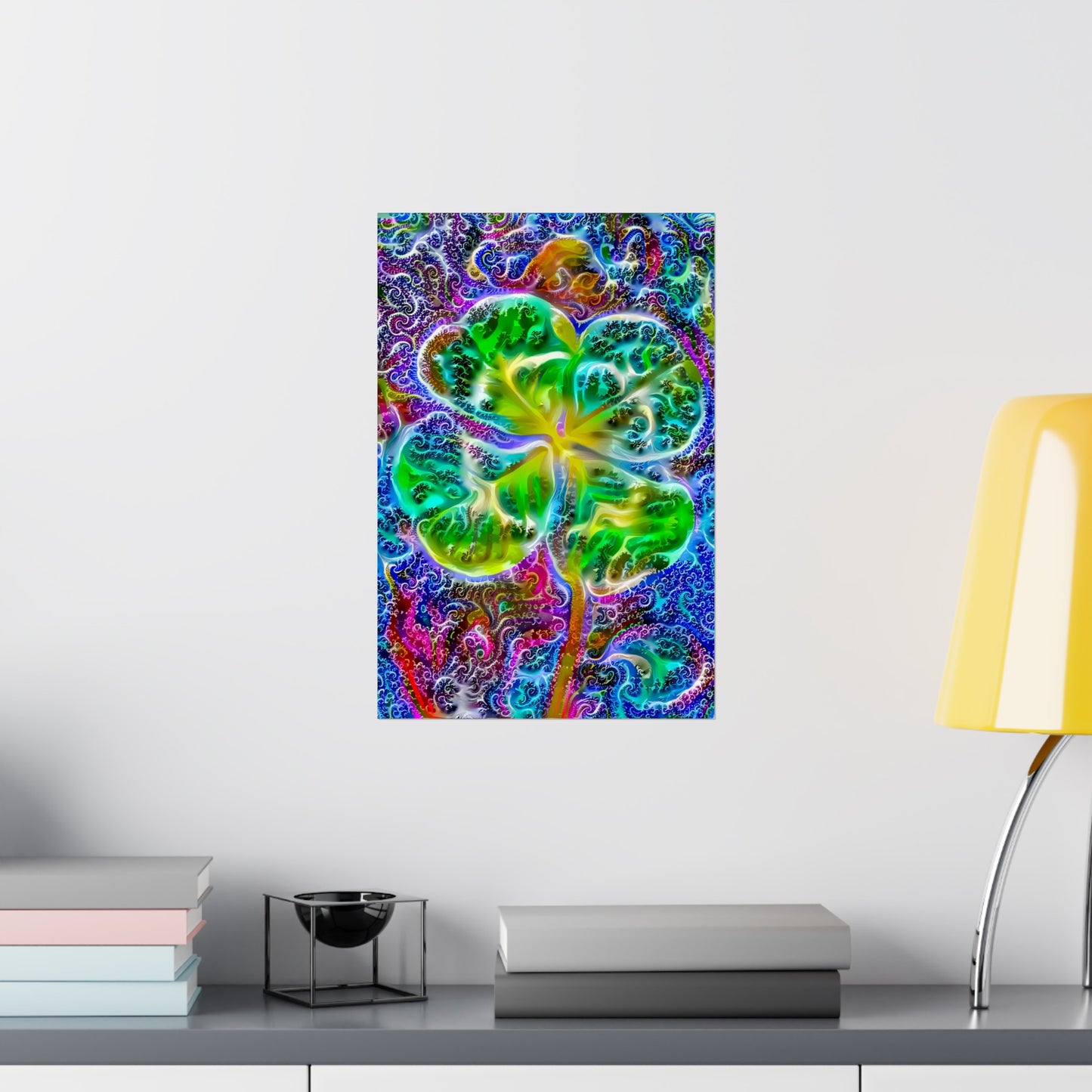 Up All Night to Get Lucky 4-Leaf Clover Premium Matte vertical posters