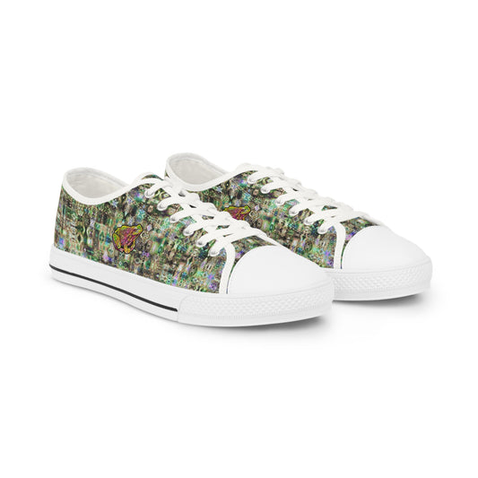 Galaxy Frog Men's Low Top Sneakers "Judgment and Salvation"  Fractal Cymatics 0006