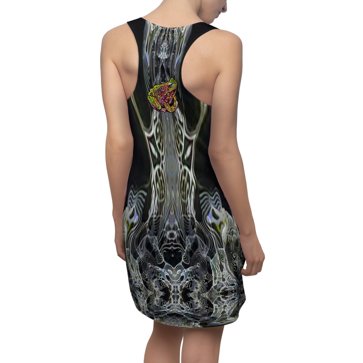 Galaxy Frog Cymatics Women's Cut & Sew Racerback Dress