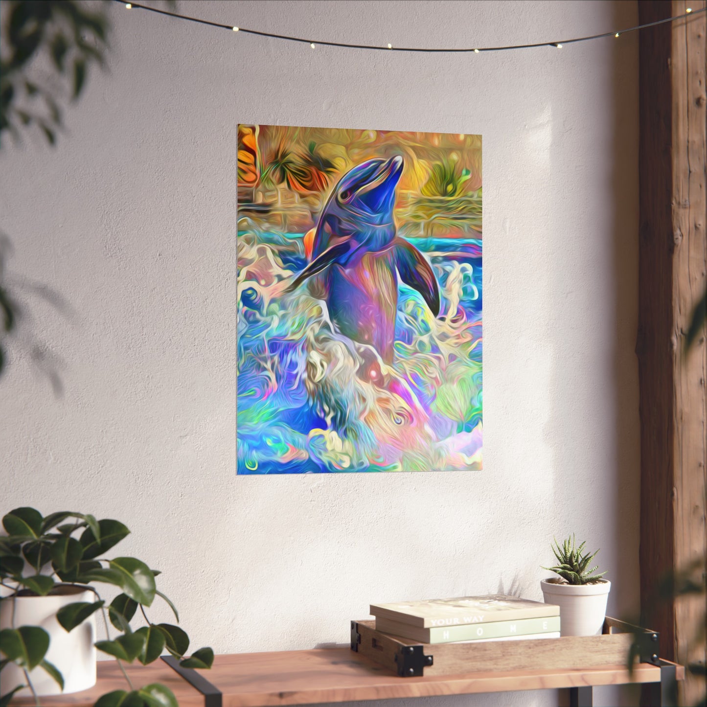 A Splash of Color Dolphin Premium Matte vertical posters