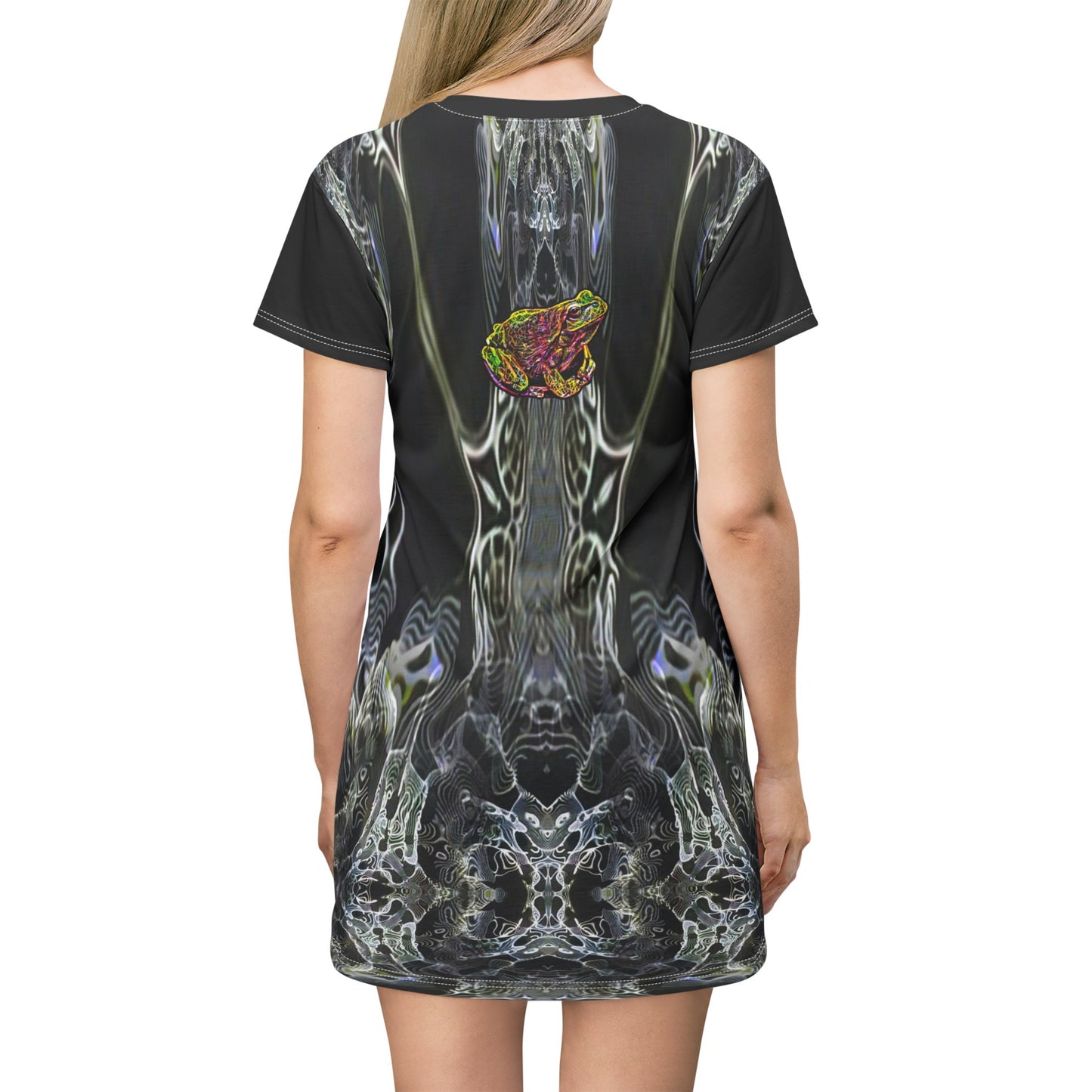 Galaxy Frog Cymatics All Over Print T-Shirt Dress