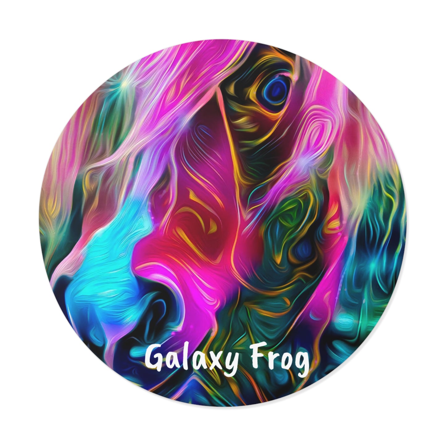 Galaxy Frog Horse Round Vinyl Stickers