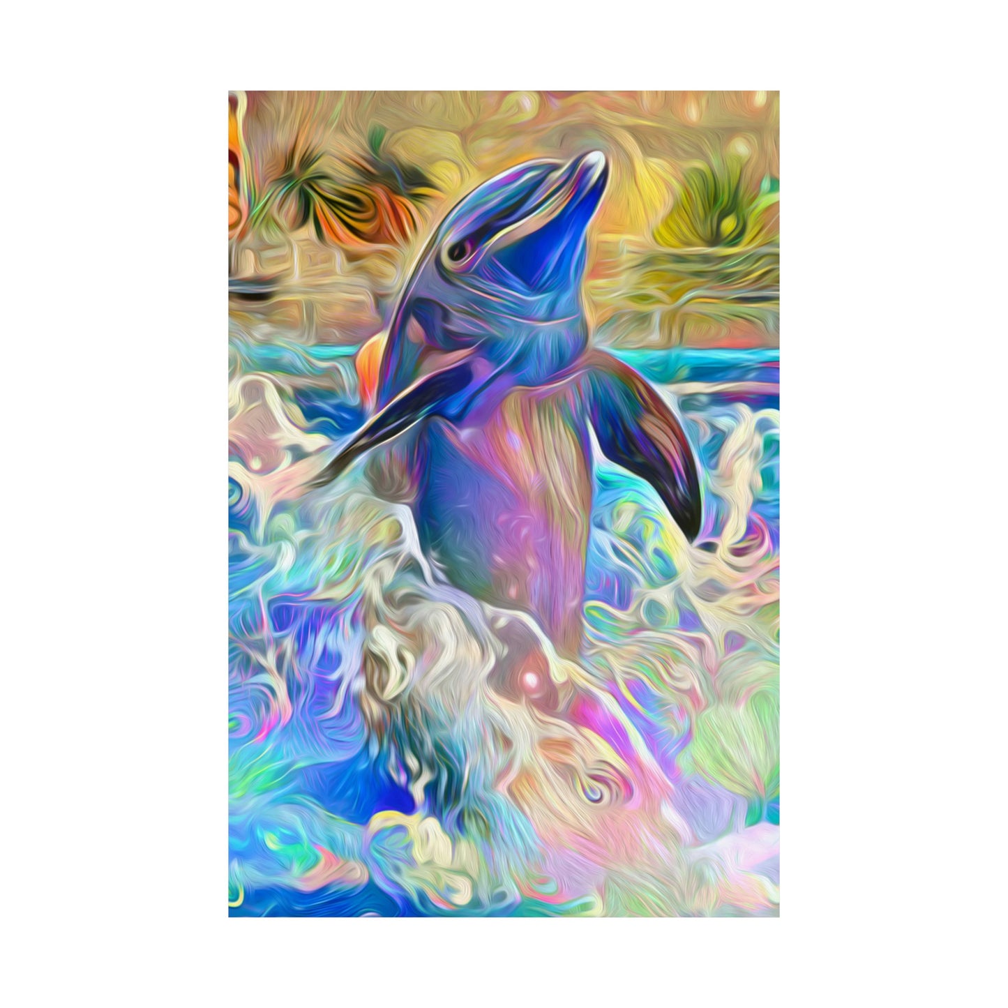 A Splash of Color Dolphin Premium Matte vertical posters