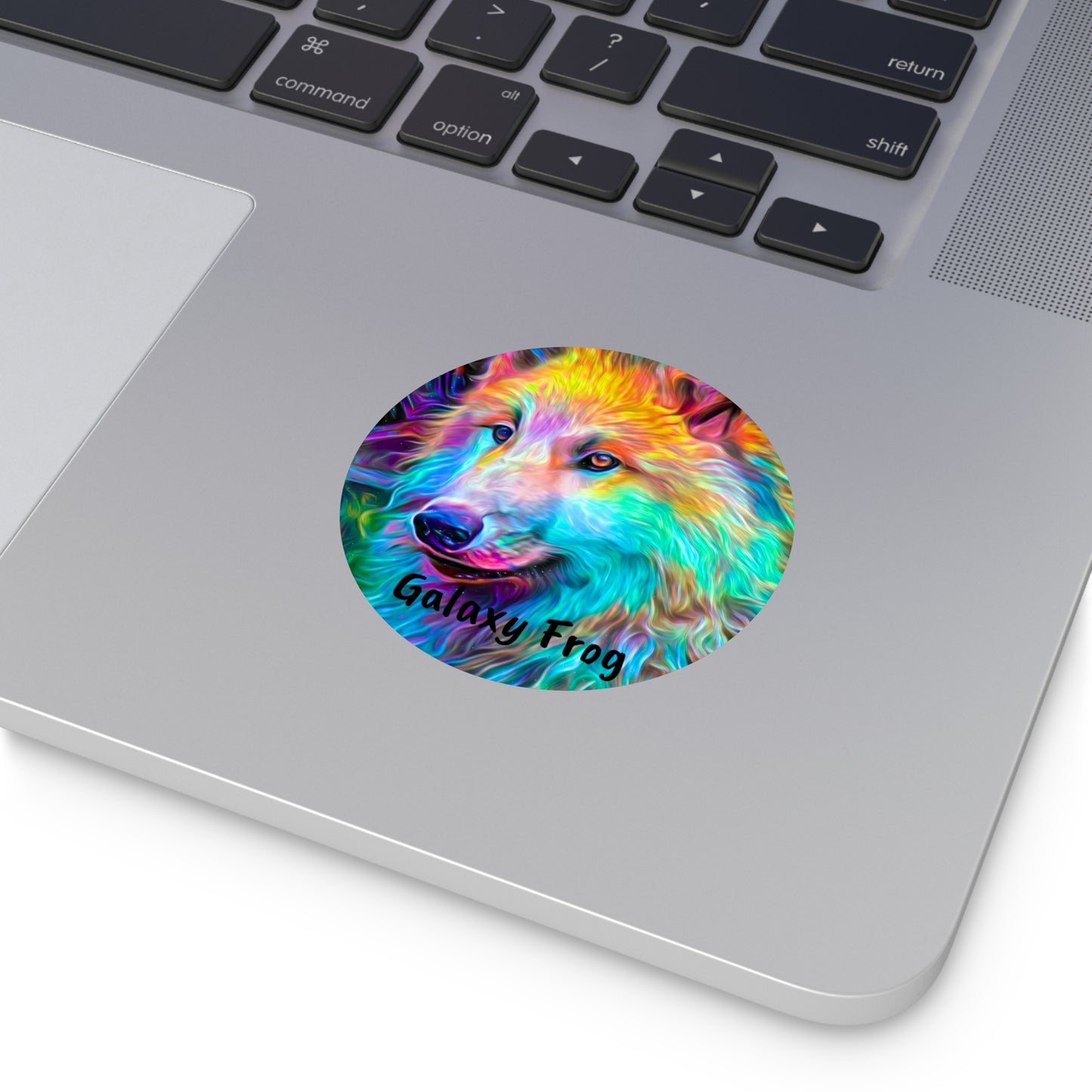 Galaxy Frog Wolf Round Vinyl Stickers