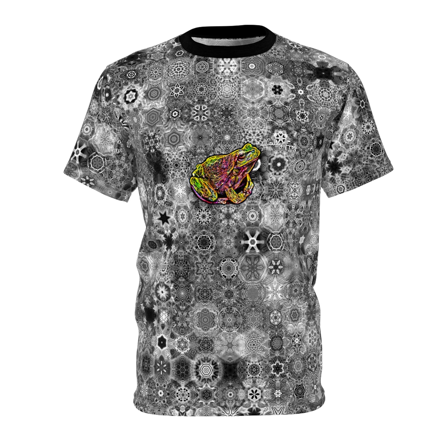 Galaxy Frog AOP Cut & Sew Tee Fractal Cymatics Kaleidoscape T shirt 0001a