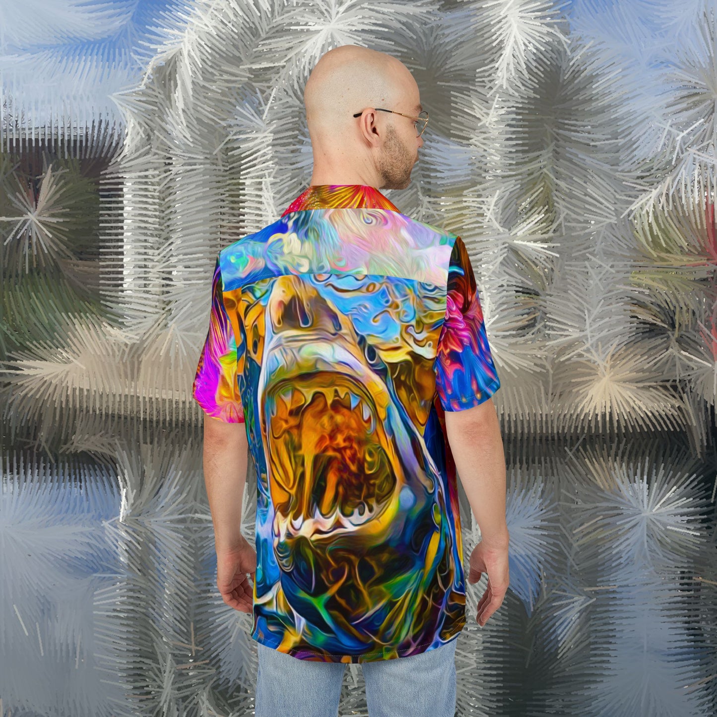 Galaxy Frog Cosmic Hawaiian Button-Down Shirt (AOP)