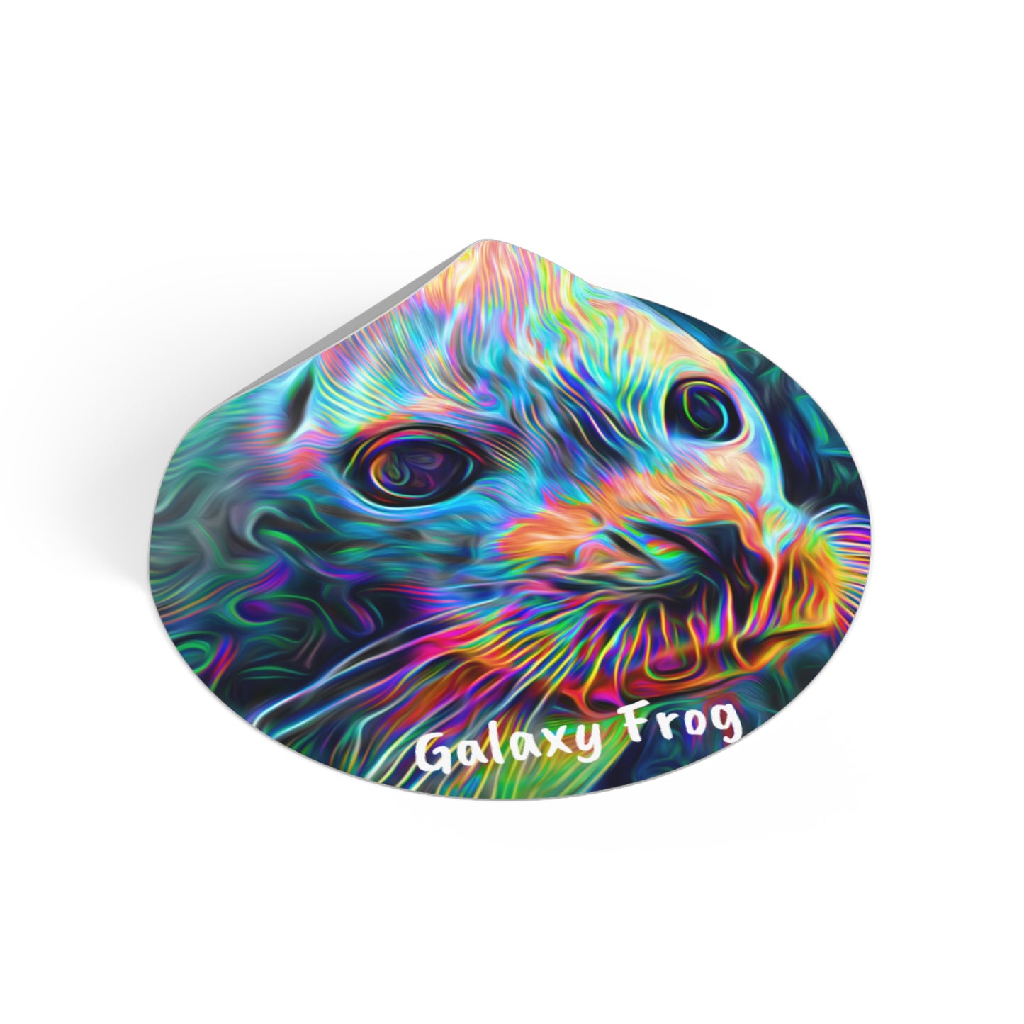 Galaxy Frog Seal Round Vinyl Stickers