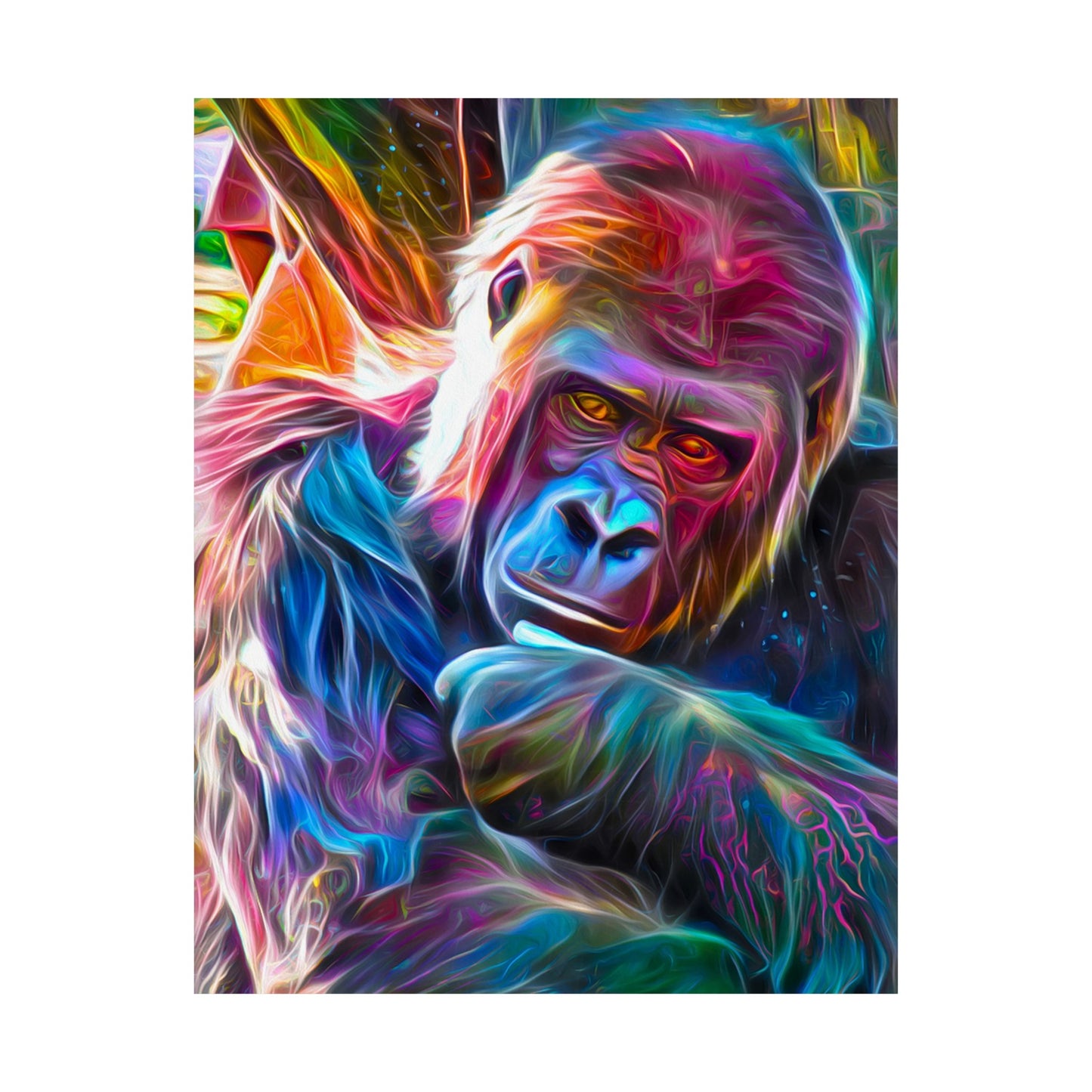 Neon Sunset Gorilla Premium Matte vertical posters