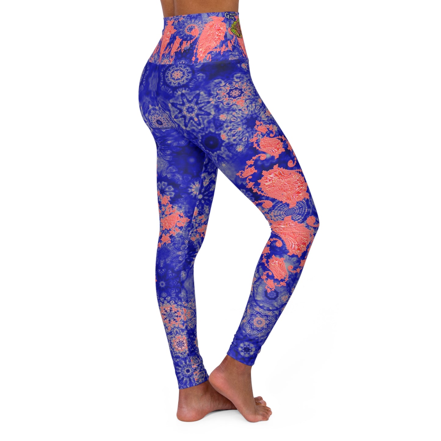 Galaxy Frog Fractal Cymagic Kaleidoscape High Waisted Yoga Leggings