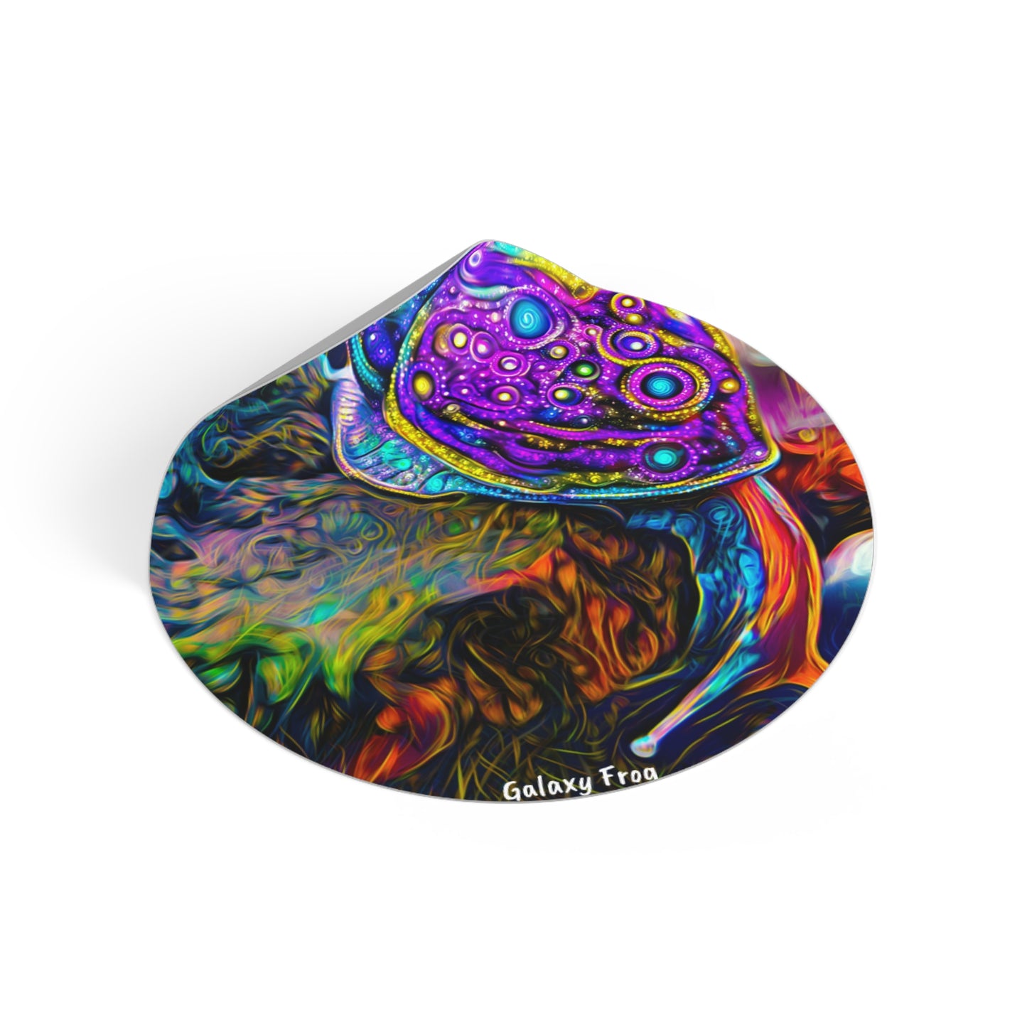 Galaxy Frog Snail Round Vinyl Stickers