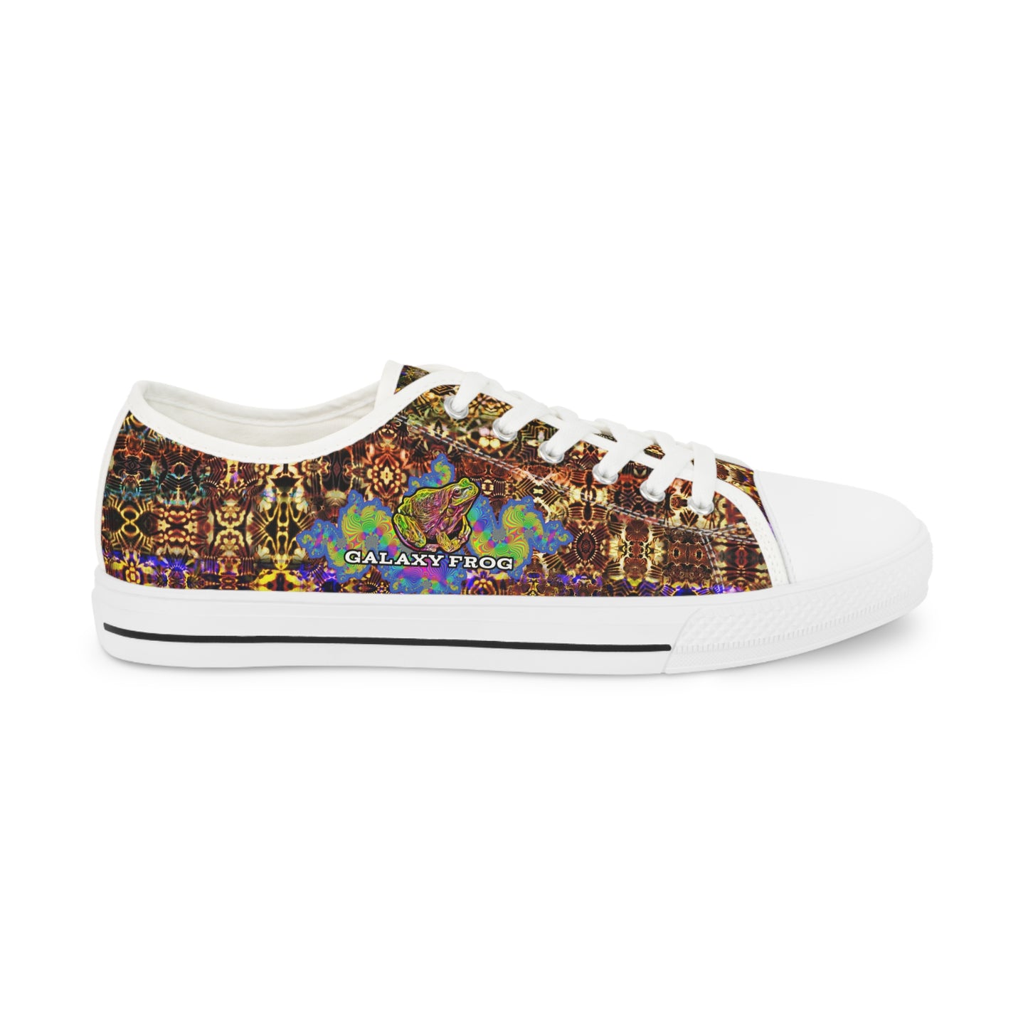 Galaxy Frog Men's Low Top Sneakers "Abaliwo"  Fractal Cymatics 0006