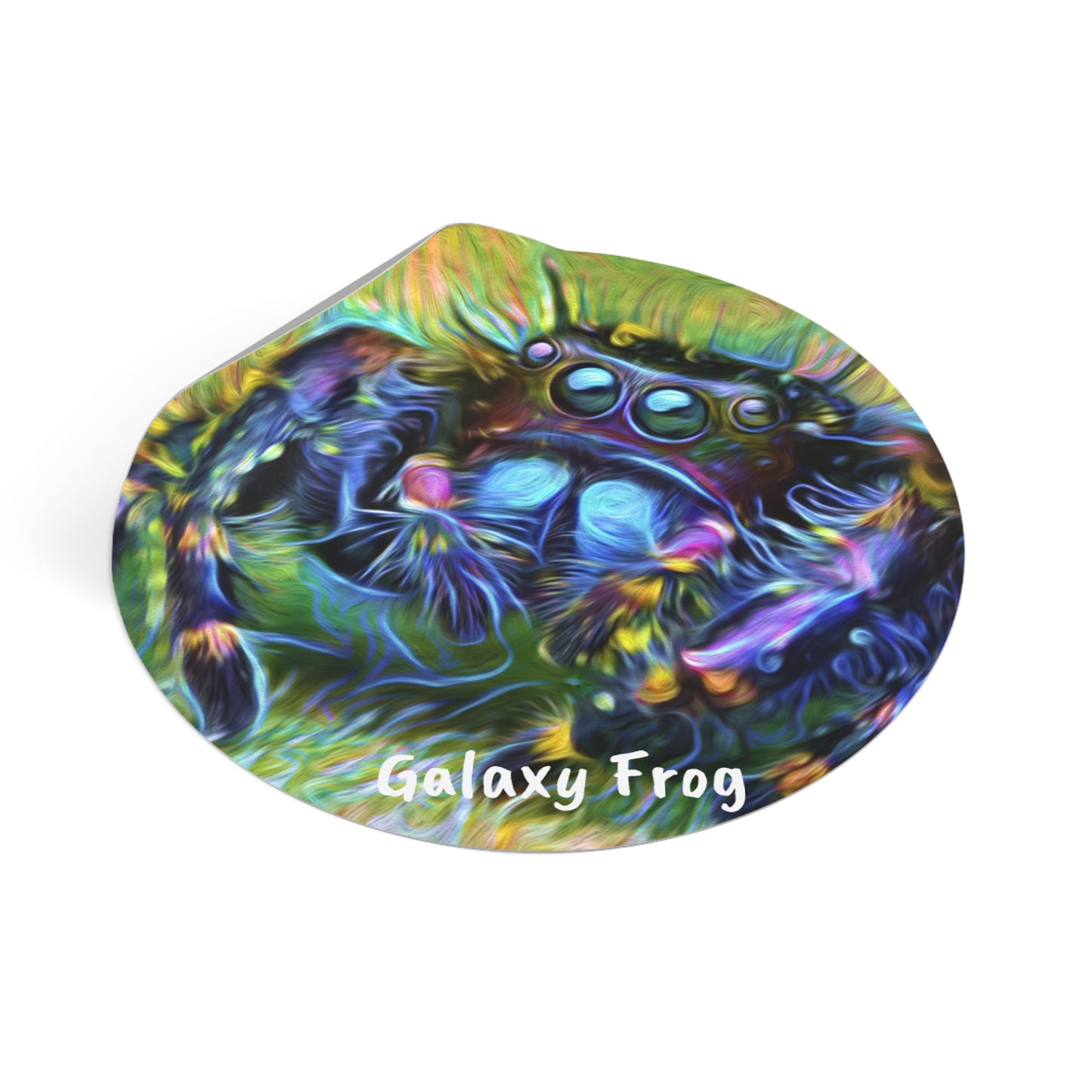 Galaxy Frog Spider Round Vinyl Stickers