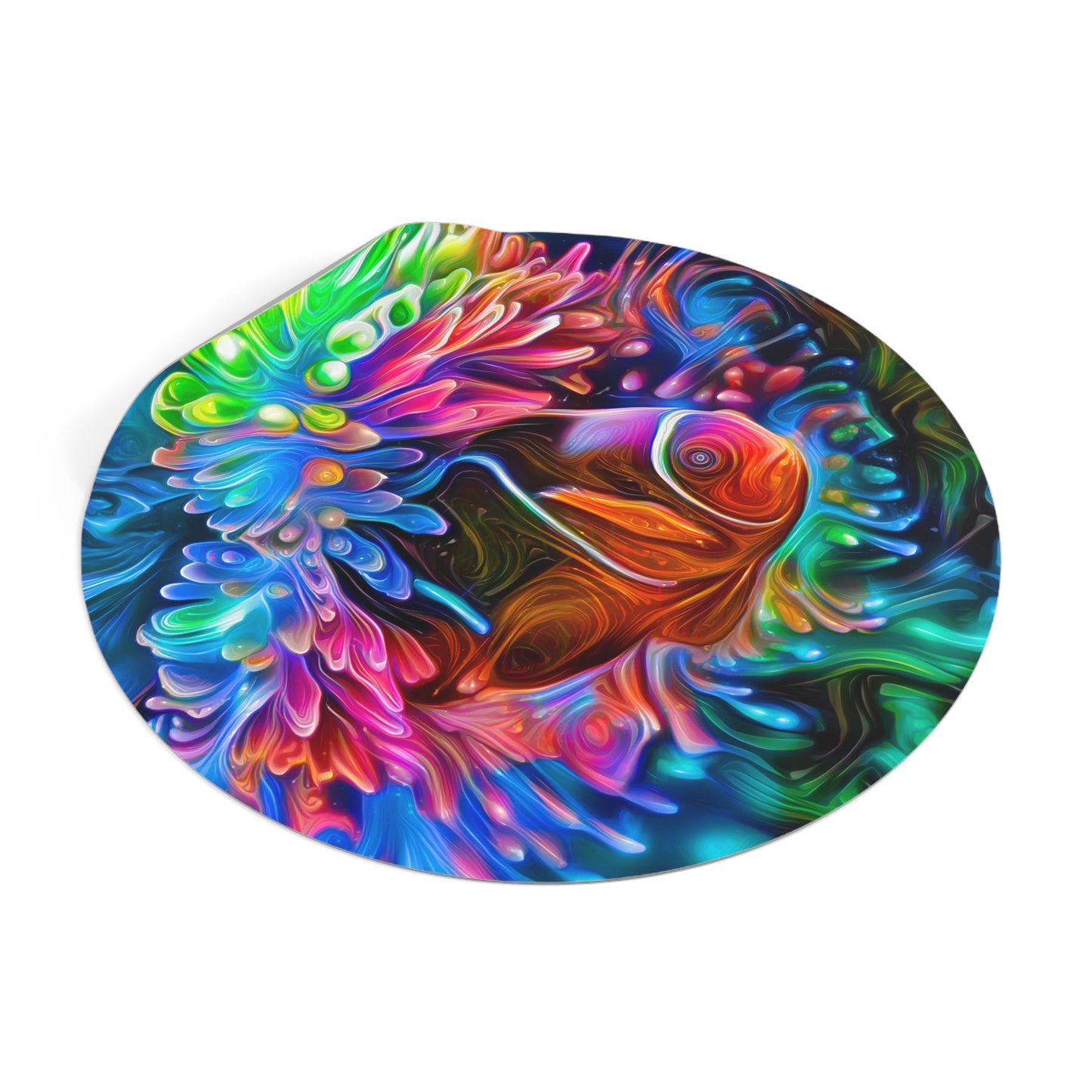 Galaxy Frog Guppy Round Vinyl Stickers