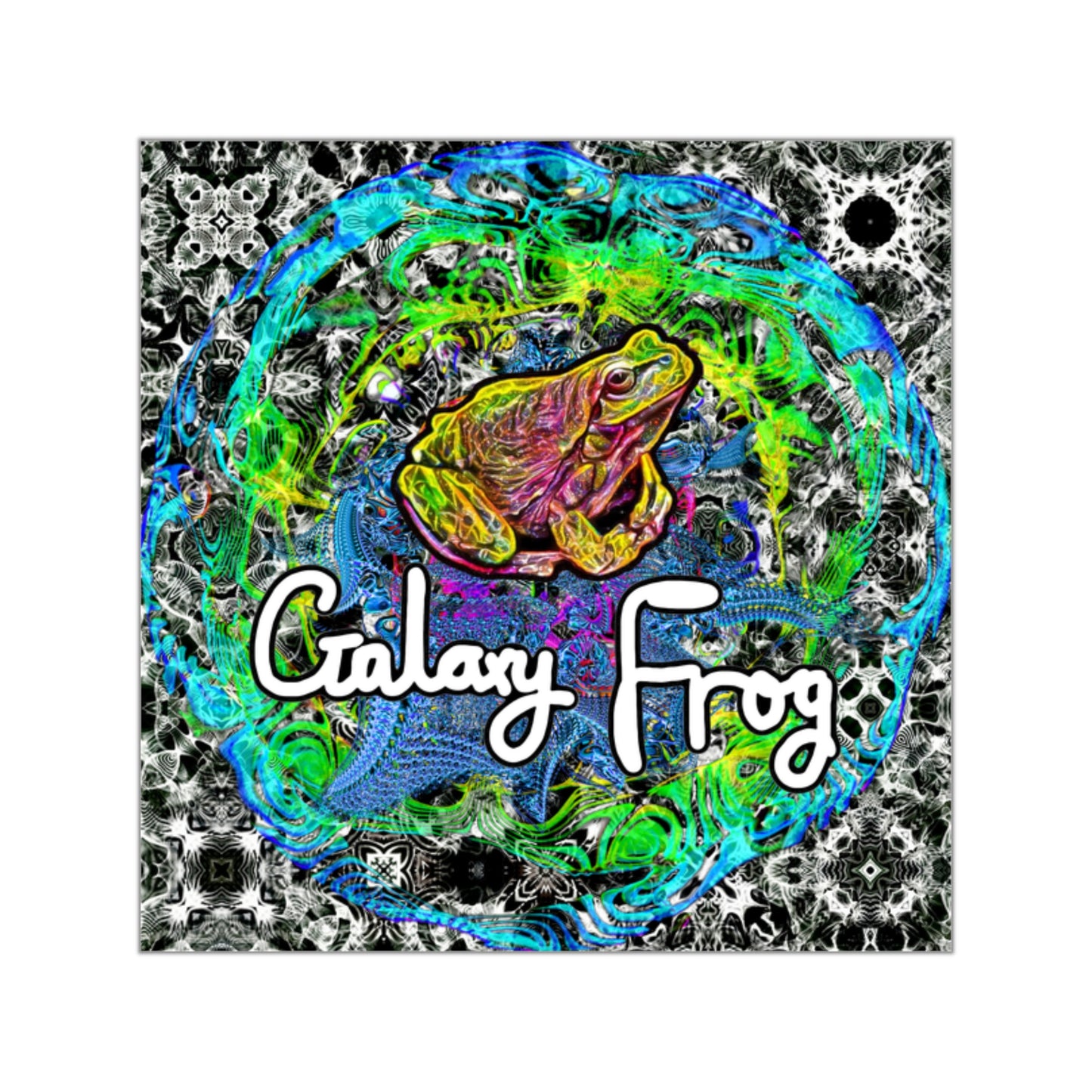 Galaxy Frog Square cymatics Vinyl Stickers