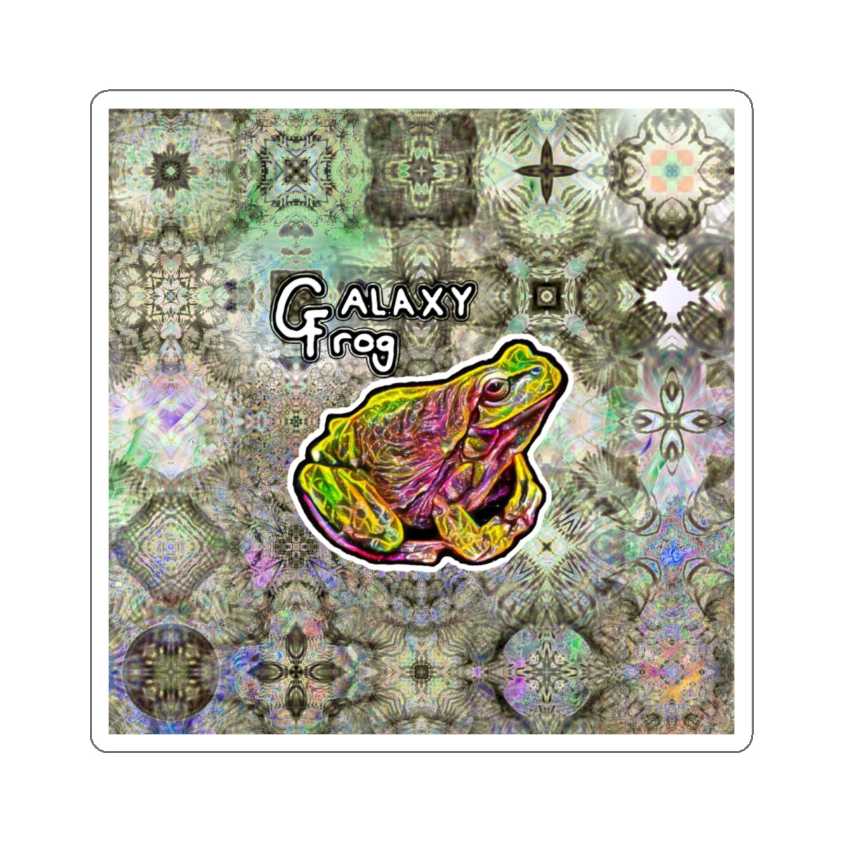 Galaxy Frog Fractal Cymagic Kaleidoscape Stickers