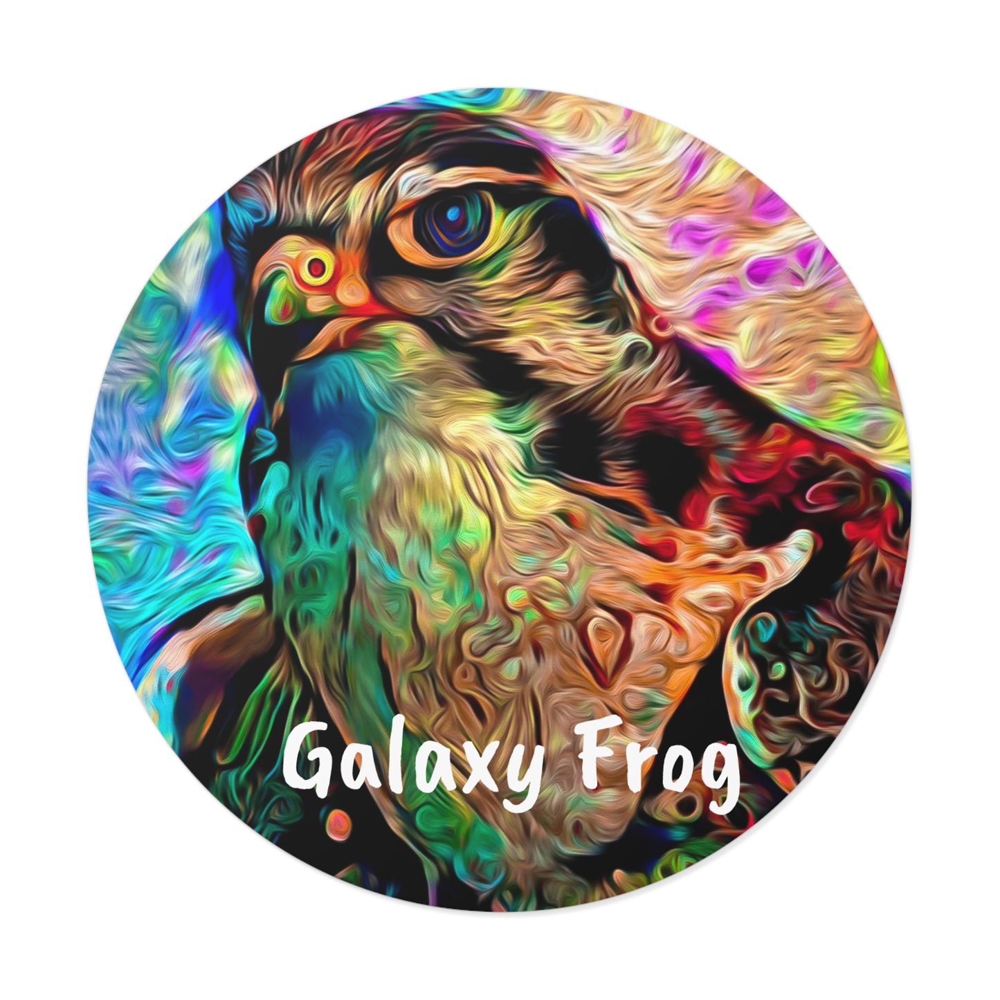 Galaxy Frog Hawk Round Vinyl Stickers