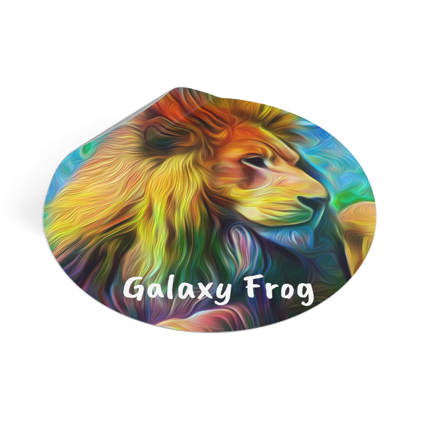 Galaxy Frog Lion Round Vinyl Stickers