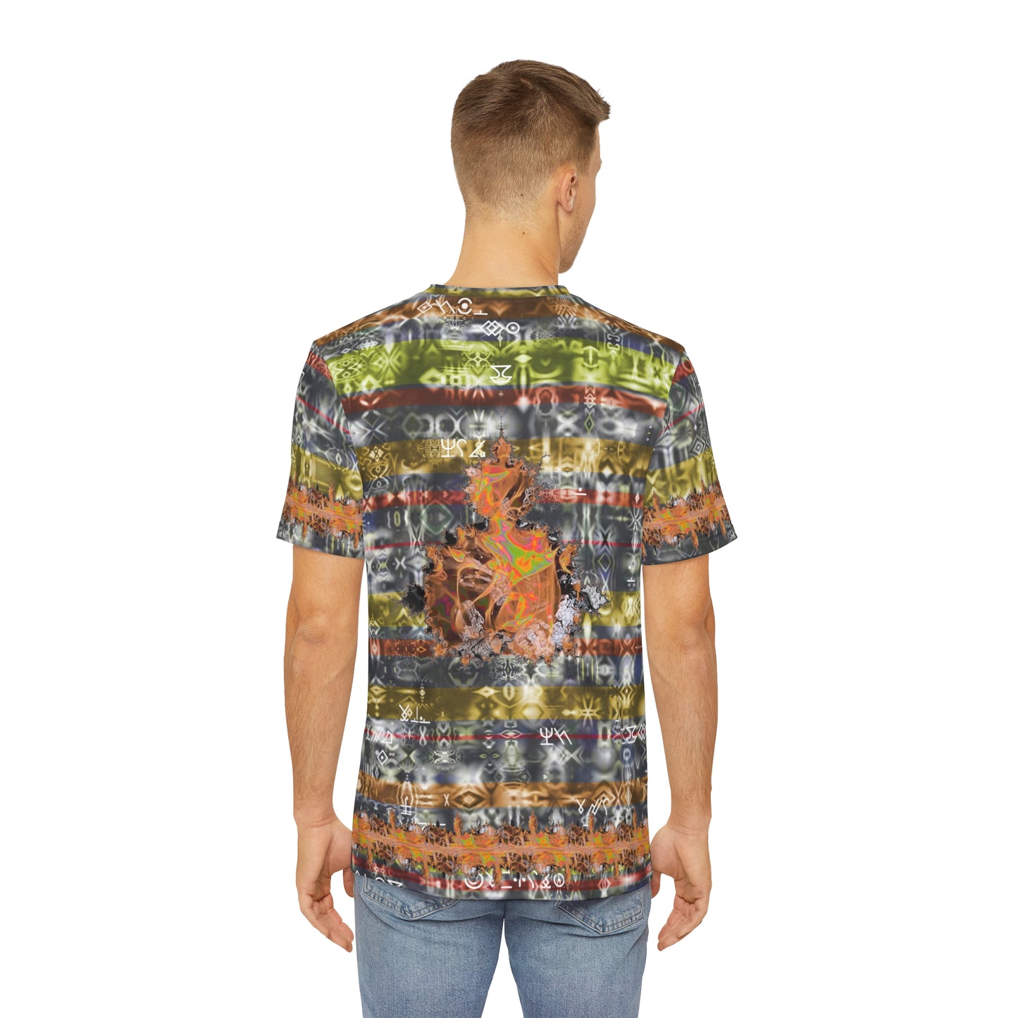 Galaxy Frog Fractal Cymatics Art Men's Polyester Tee (AOP) 0005