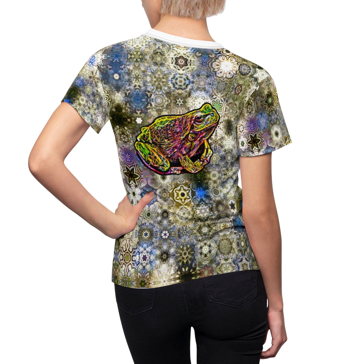 Galaxy Frog Women's AOP Cut & Sew Tee 0002